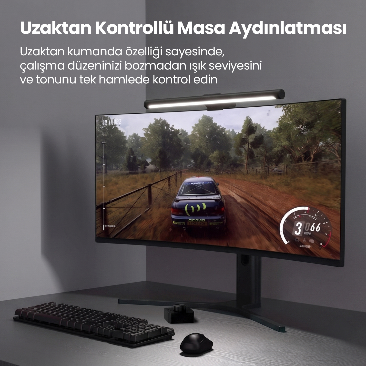 resimler/genel/North Bayou Desk Pro Bundle – NB F80 2026 Versiyon Ergonomik Monitör Standı + Ergoflex EF-354 Uzaktan Kumandalı Monitör Işık Çubuğu