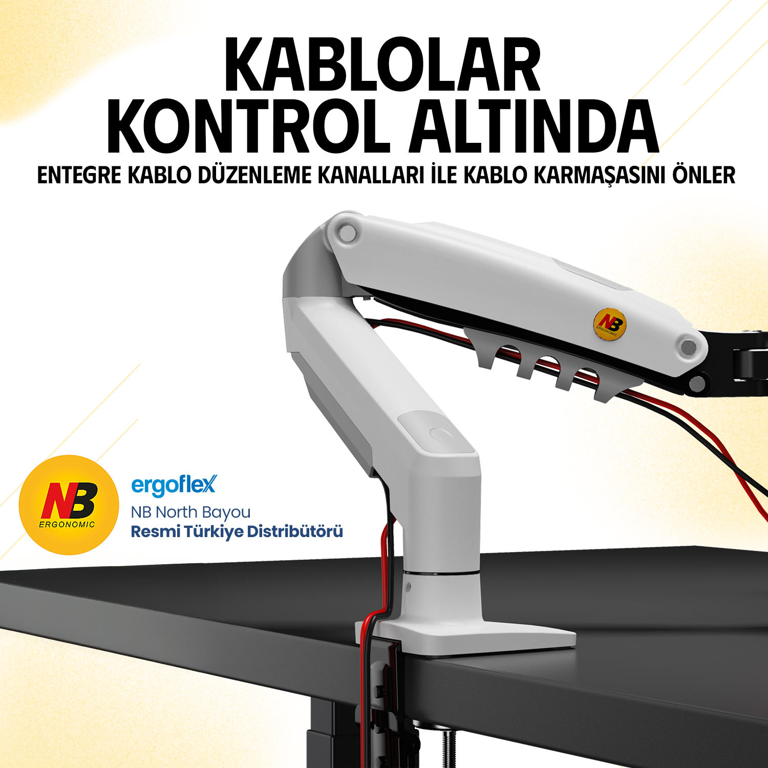 resimler/genel/NB Ergonomic NB F80 17-30inch Amortisörlü 2-9 kg Monitör Standı 2026 Versiyon Beyaz