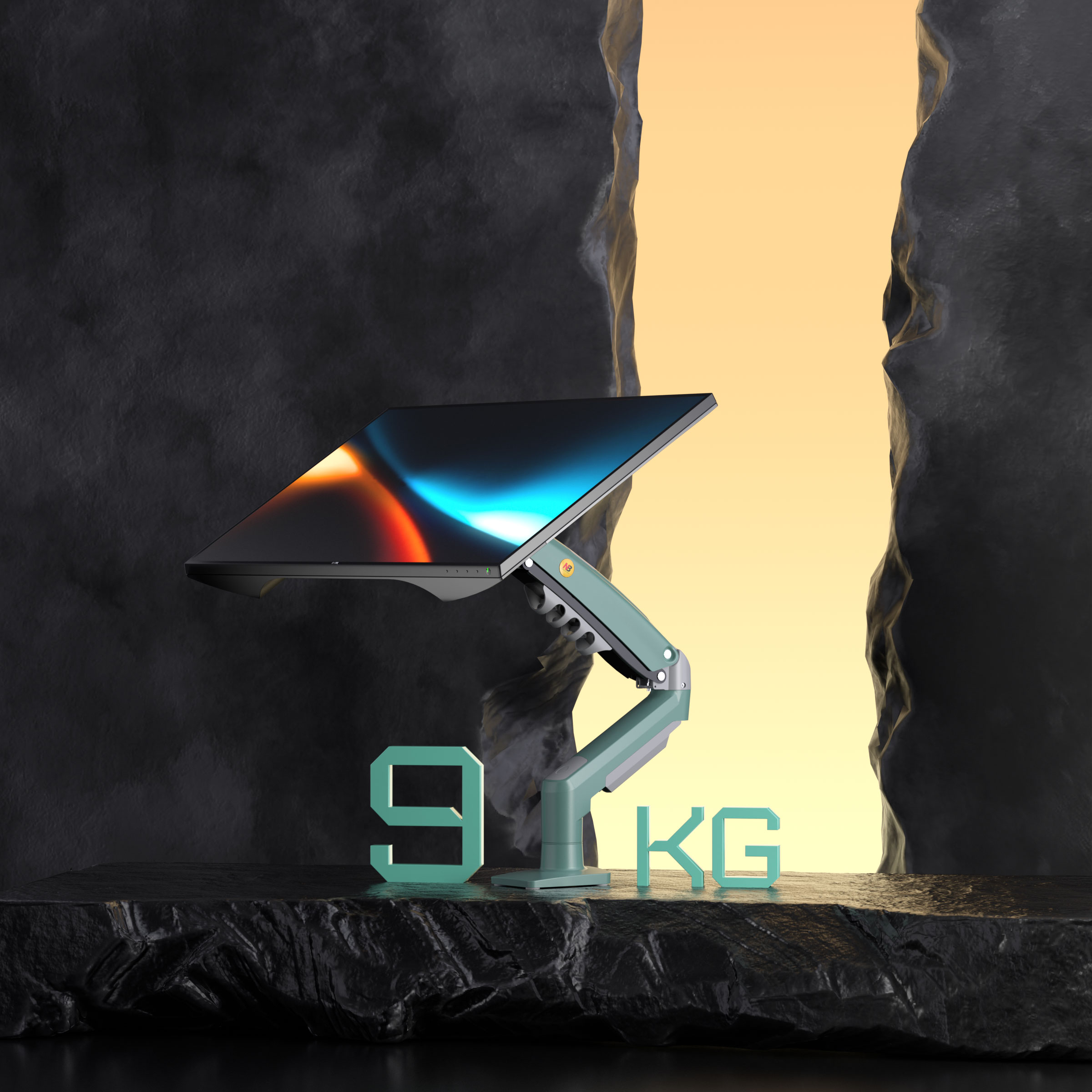 resimler/genel/NB North Bayou F80 Zeytin Yeşili 17-30 Amortisörlü 2-9 kg Monitör Standı