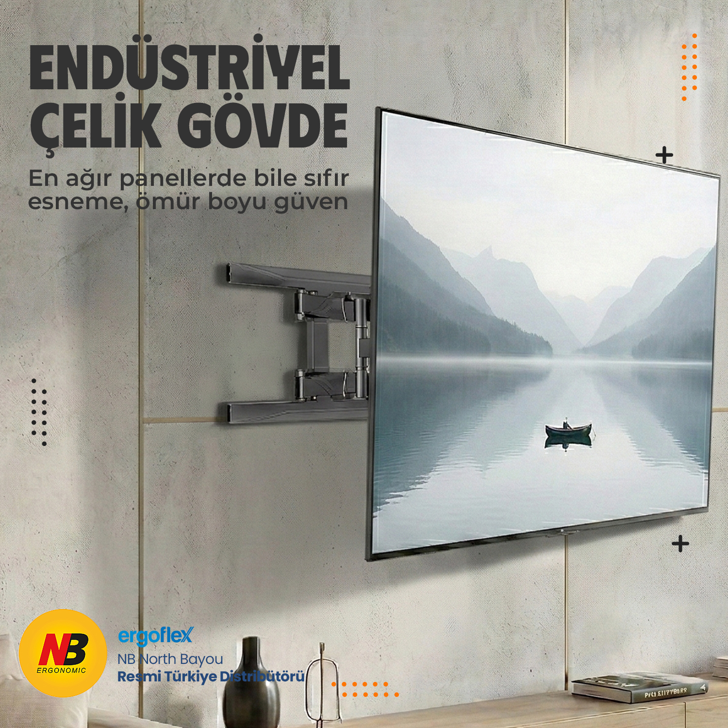 resimler/genel/NB Ergonomic NB P6 LCD LED 40–80inch Ultra Ince Hareketli Tv Askı Aparatı