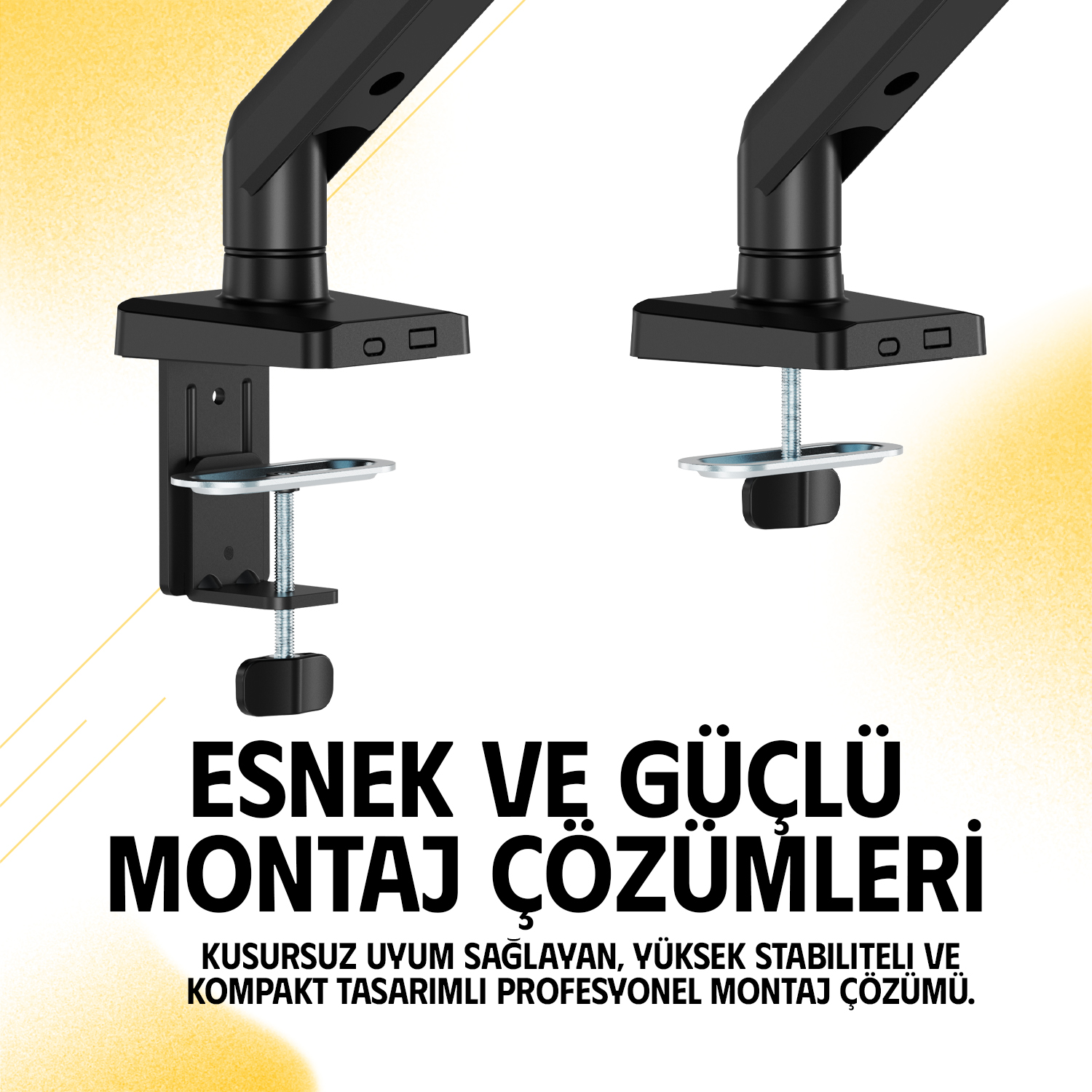 resimler/genel/Ergoflex X10 Siyah 22-40inch Amortisörlü 12 kg Monitör Standı 2026 Versiyon
