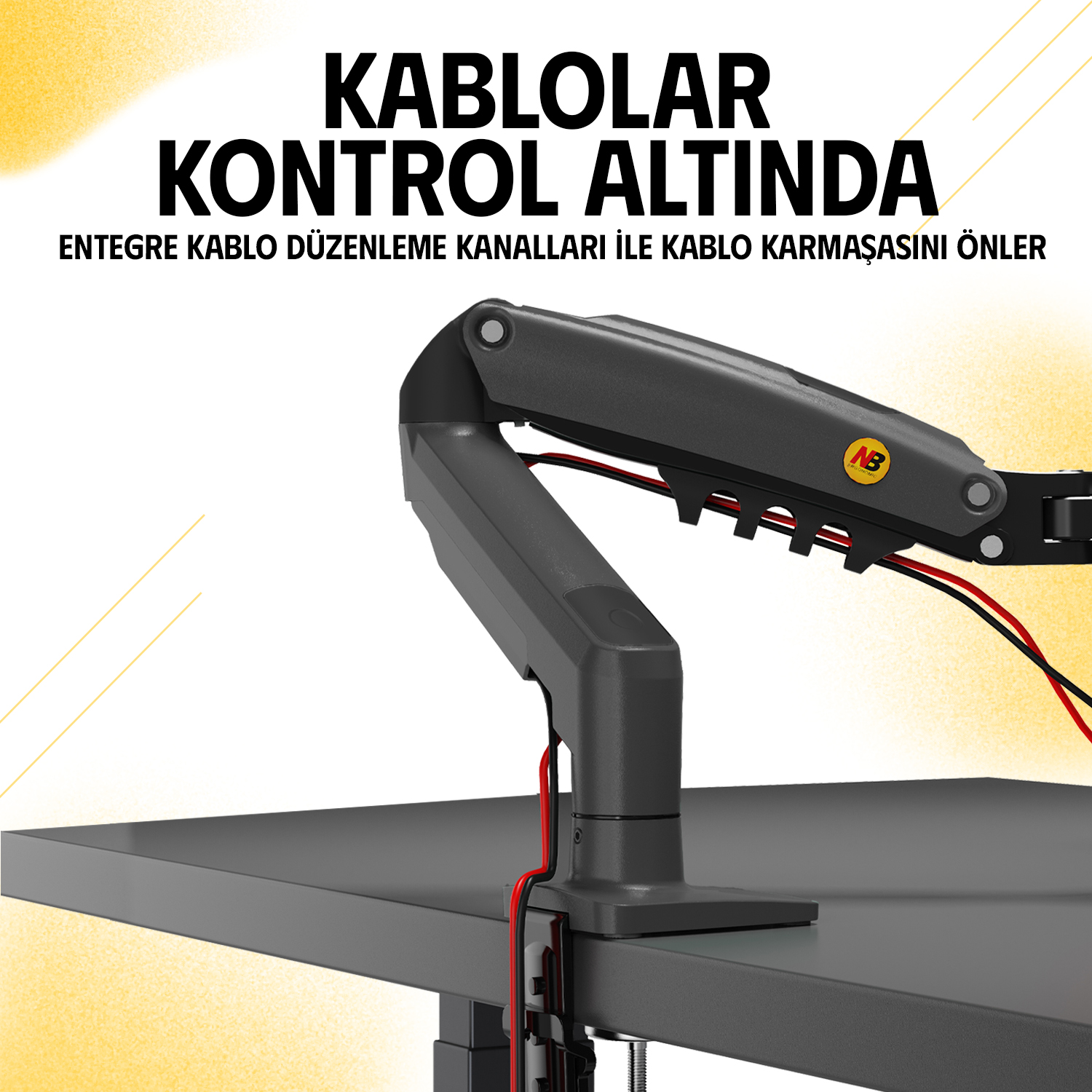 resimler/genel/NB Ergonomic NB F80 Dark Gri 17-32inch Amortisörlü 2-9 kg Monitör Standı 2026 Versiyon