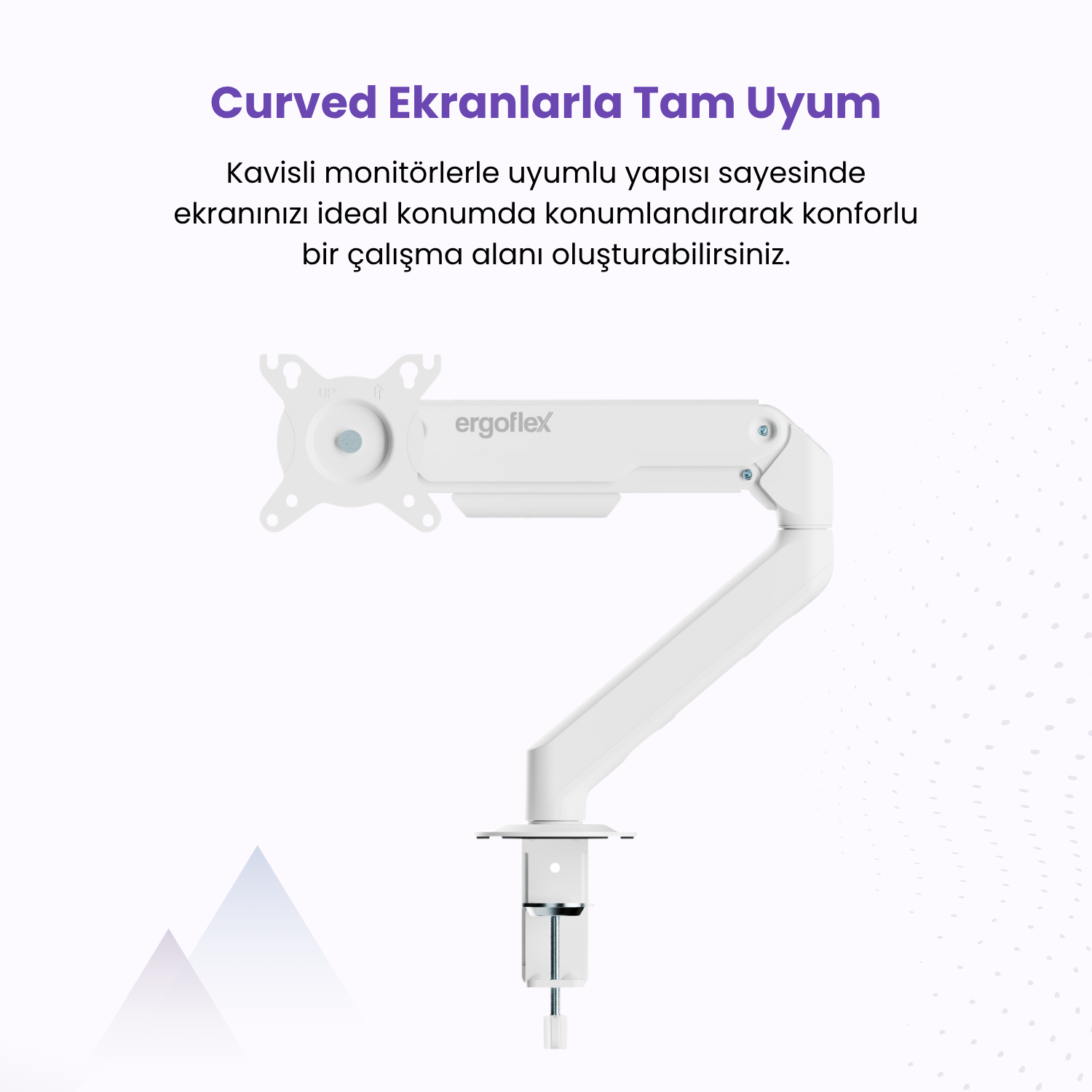 resimler/genel/Ergoflex EF X8 Beyaz 17-32inch Uyumlu Amortisörlü 2-9 kg Monitör Standı 2026 Versiyon