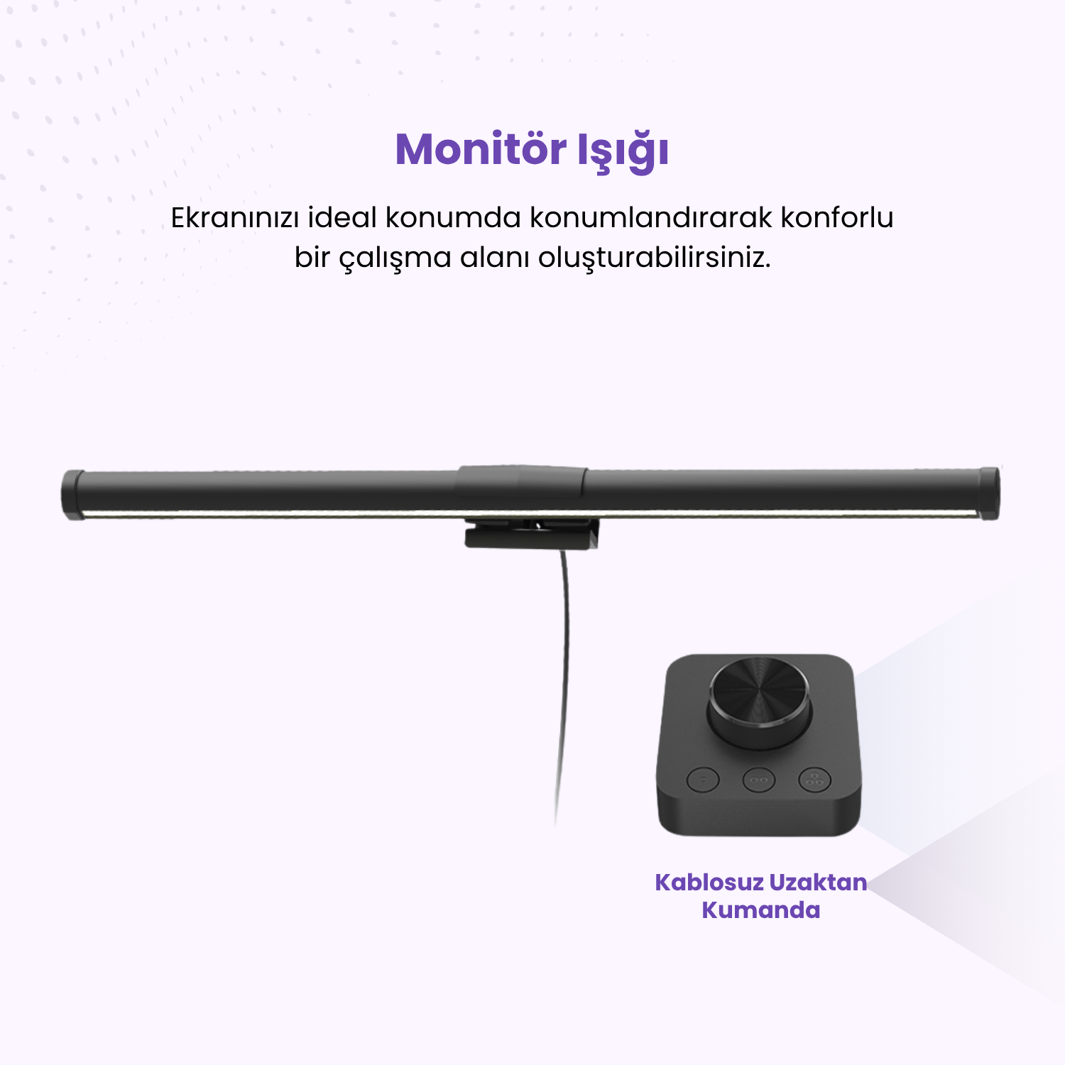 resimler/genel/Ergoflex EF-354 Mıknatıslı Monitör Işık Çubuğu, Kablosuz Kumandalı, Dokunmatik Ayarlanabilir