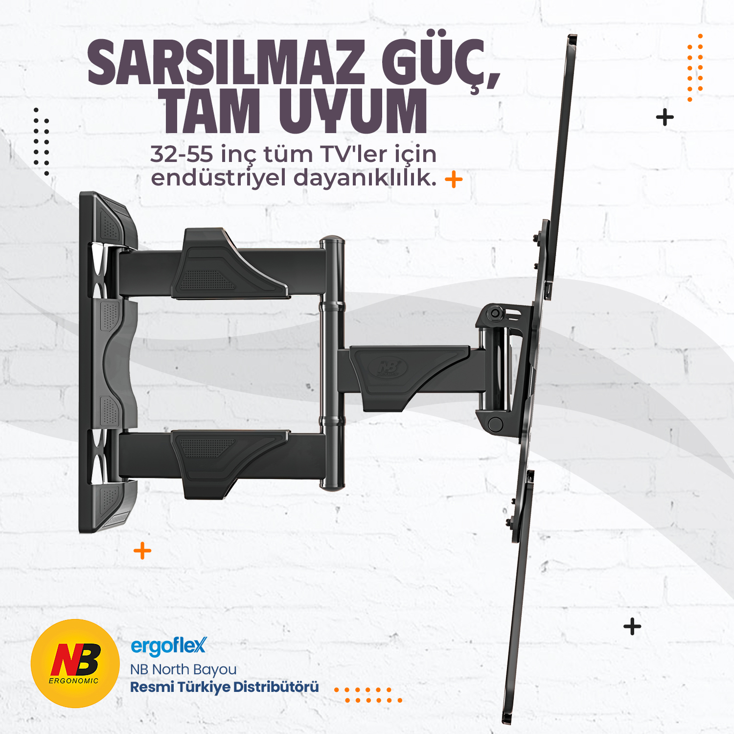resimler/genel/NB Ergonomic NB P4 Ultra Ince 32-55inch Hareketli TV Askı Aparatı