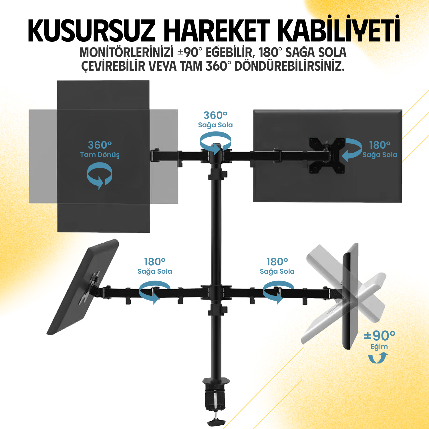 resimler/genel/Ergoflex EF54 13-27inch Dört Kol Asansörlü  2-8 kg Monitör Standı 
