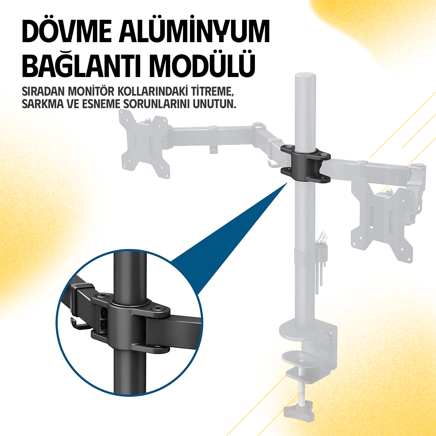 resimler/genel/Ergoflex EF52 13-27inch Çift Kol Asansörlü 2-8 kg Monitör Standı