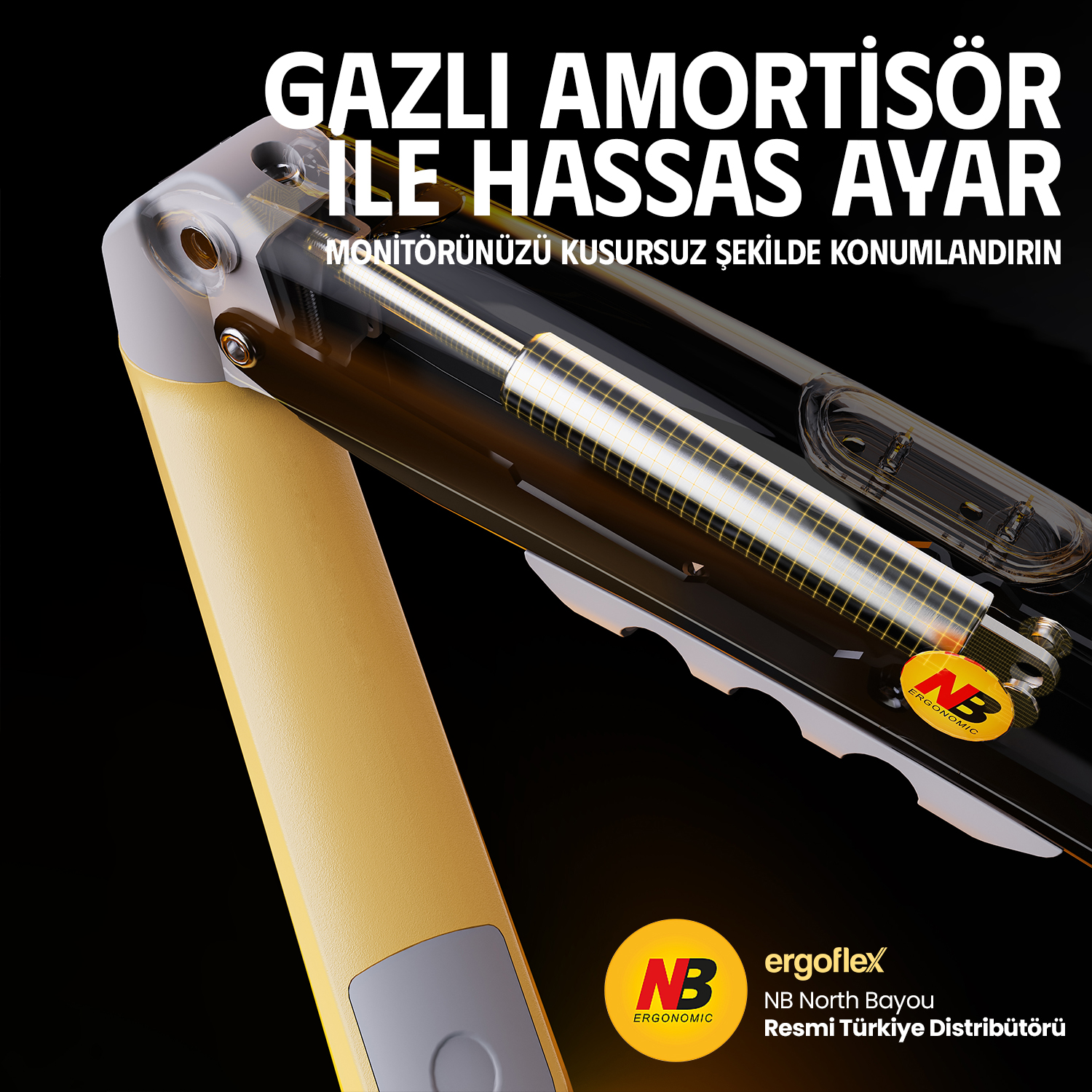 resimler/genel/NB Ergonomic NB F80 17-30inch Amortisörlü 2-9 kg Monitör Standı Lav Sarısı