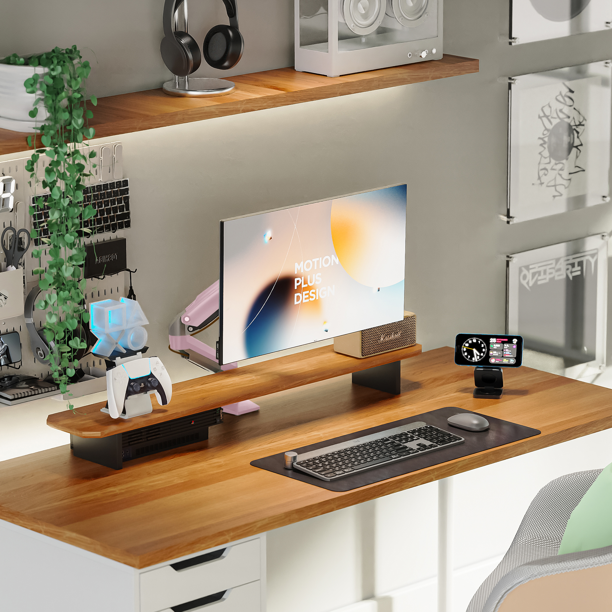 resimler/genel/North Bayou Nb F80 Pembe 17-30 Amortisörlü 2-9 kg Monitör Standı