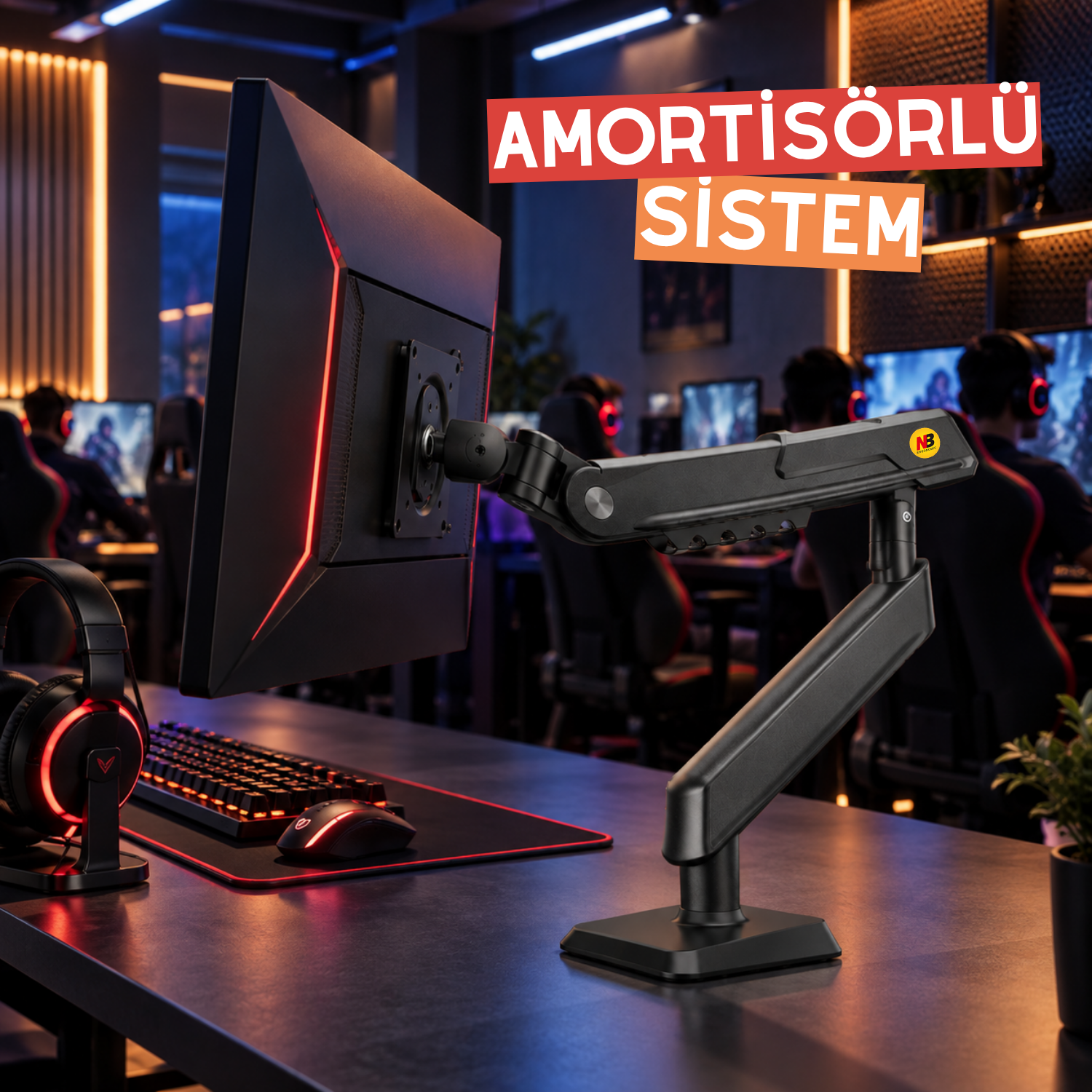 resimler/genel/NB Ergonomic NB A7 Siyah 17-32inch Amortisörlü 2-9 kg Monitör Standı 2026 Versiyon
