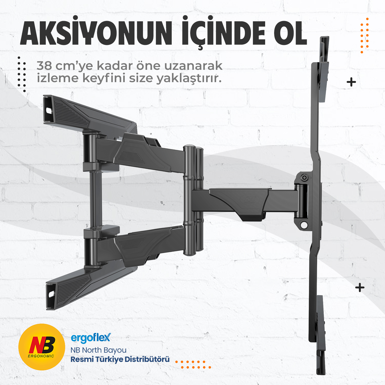resimler/genel/NB Ergonomic NB P6 LCD LED 40–80inch Ultra Ince Hareketli Tv Askı Aparatı