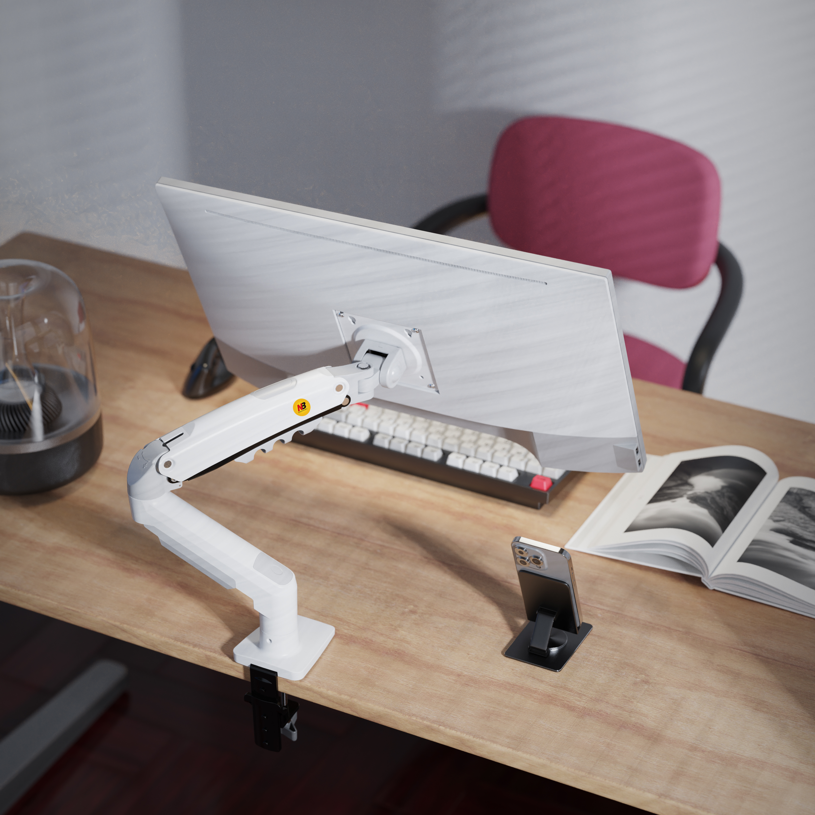 NB North Bayou F80 Beyaz 17-30 Amortisörlü 2-9 kg Monitör Standı