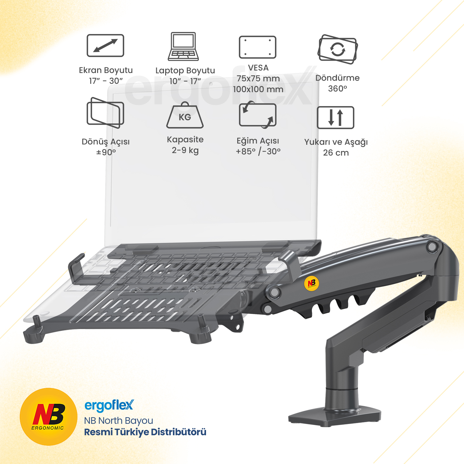 NB Ergonomic NB  F80-FP 10-17inch Laptop Standı