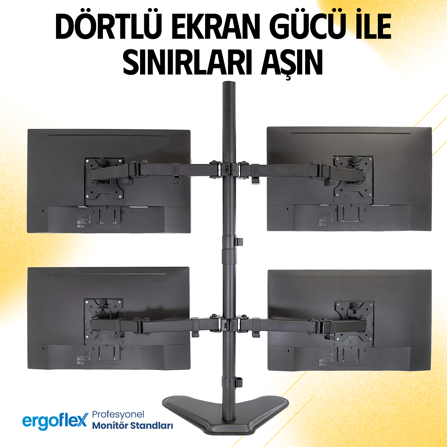 resimler/genel/Ergoflex EF44 13-27inch Dört Kol Asansörlü  2-8 kg Masaüstü Monitör Standı 