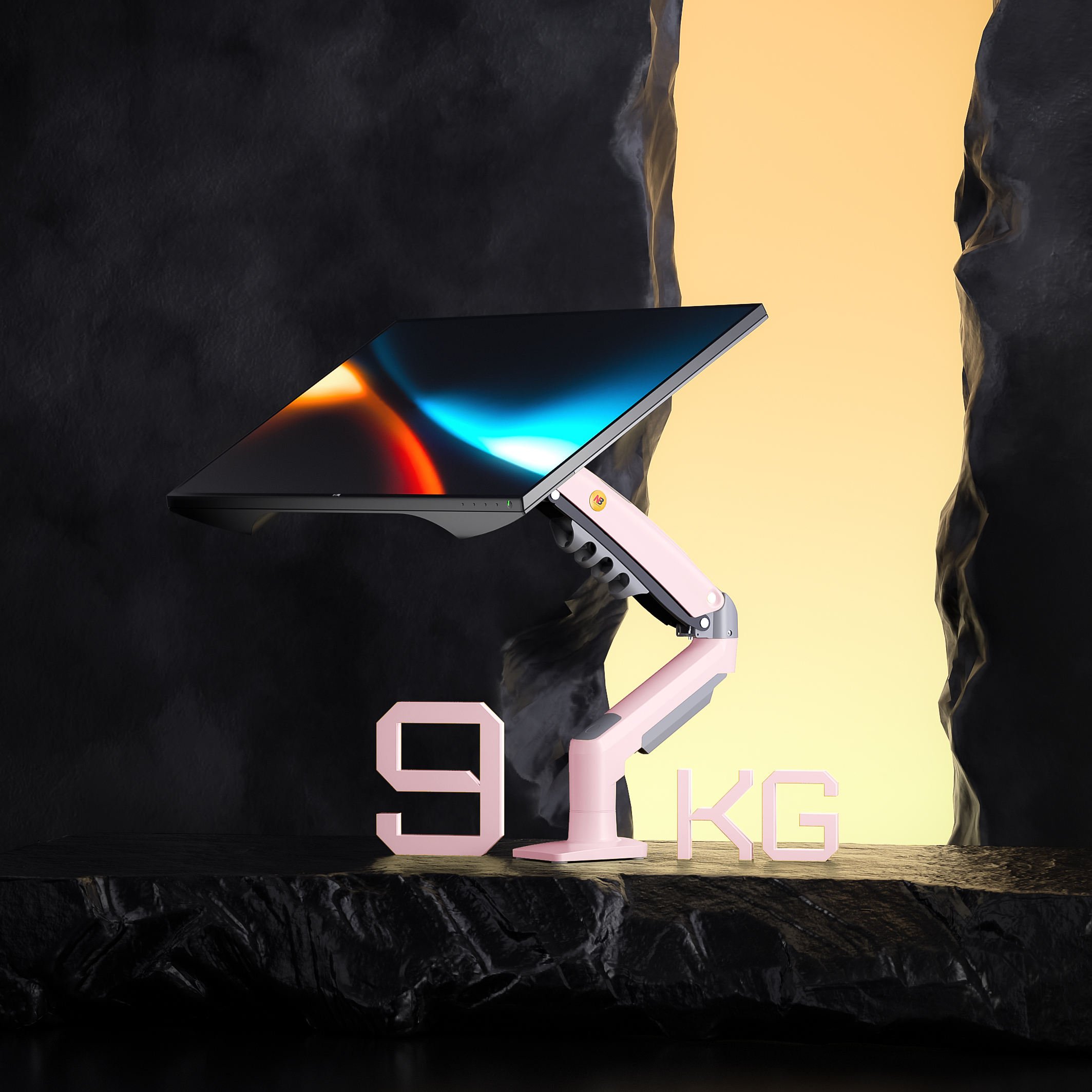 resimler/genel/North Bayou Nb F80 Pembe 17-30 Amortisörlü 2-9 kg Monitör Standı