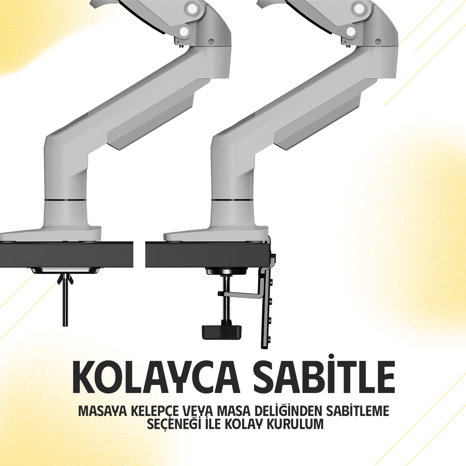 resimler/genel/NB Ergonomic NB F80 17-30inch Amortisörlü 2-9 kg Monitör Standı 2026 Versiyon Beyaz