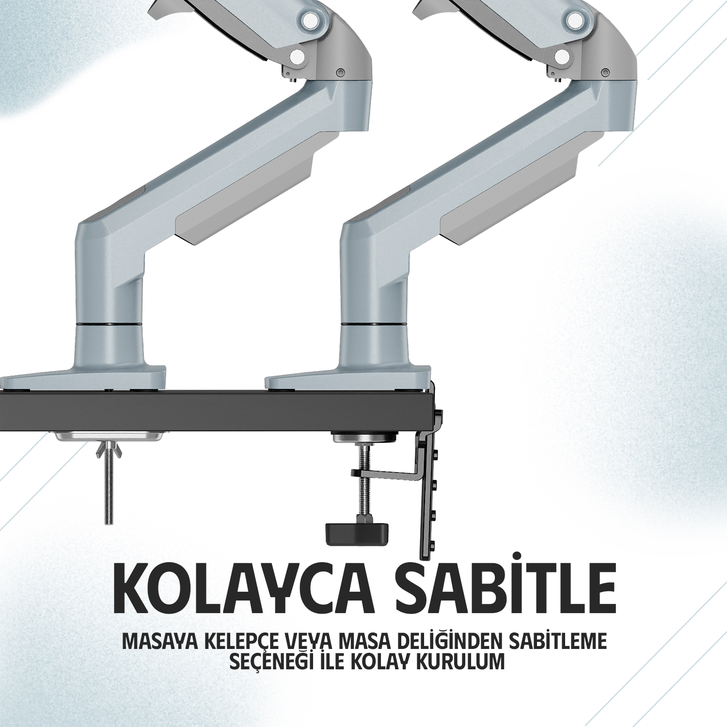 resimler/genel/North Bayou Nb F80 Göl Mavisi 17-30 Amortisörlü 2-9 kg Monitör Standı
