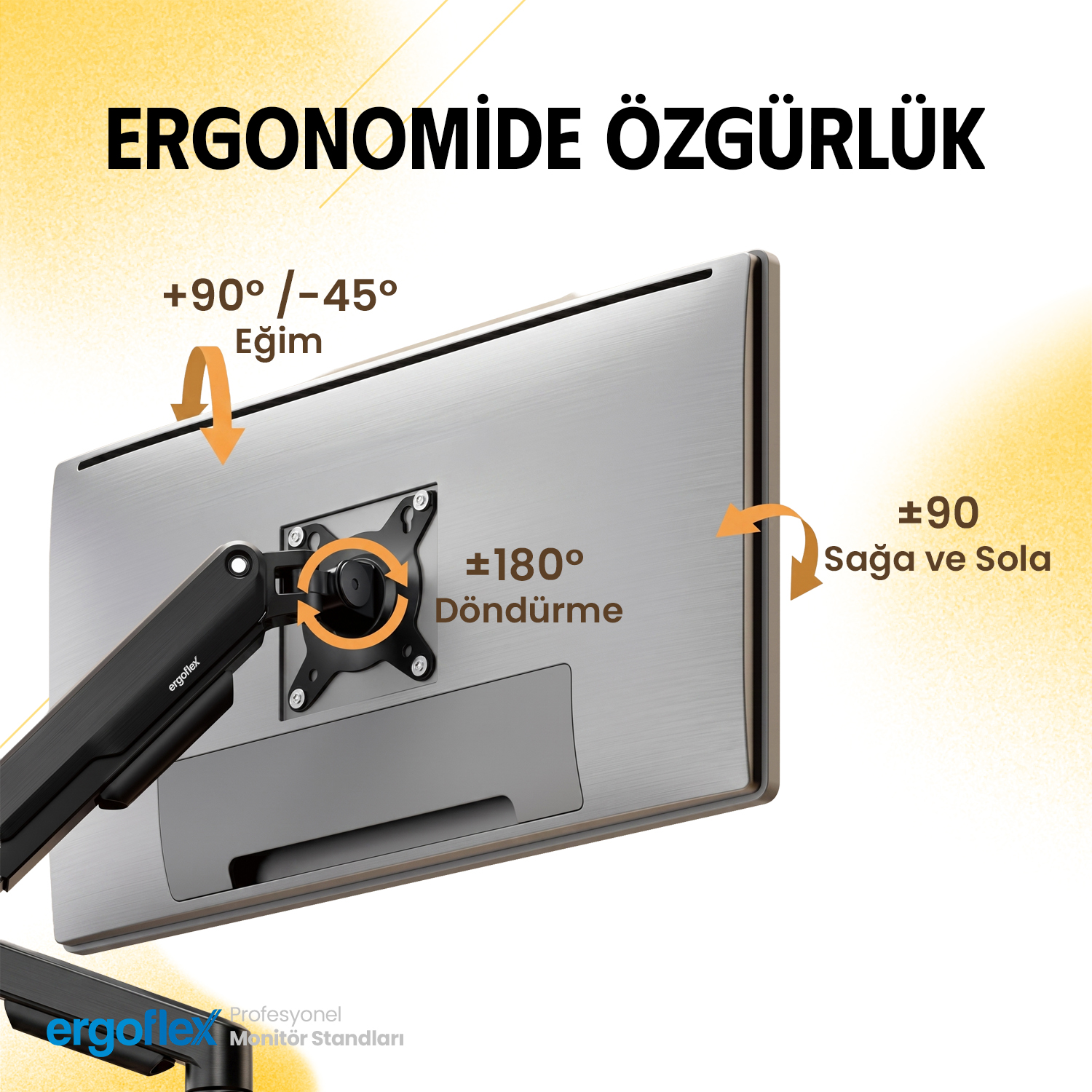 resimler/genel/Ergoflex X10 Siyah 22-40inch Amortisörlü 12 kg Monitör Standı 2026 Versiyon