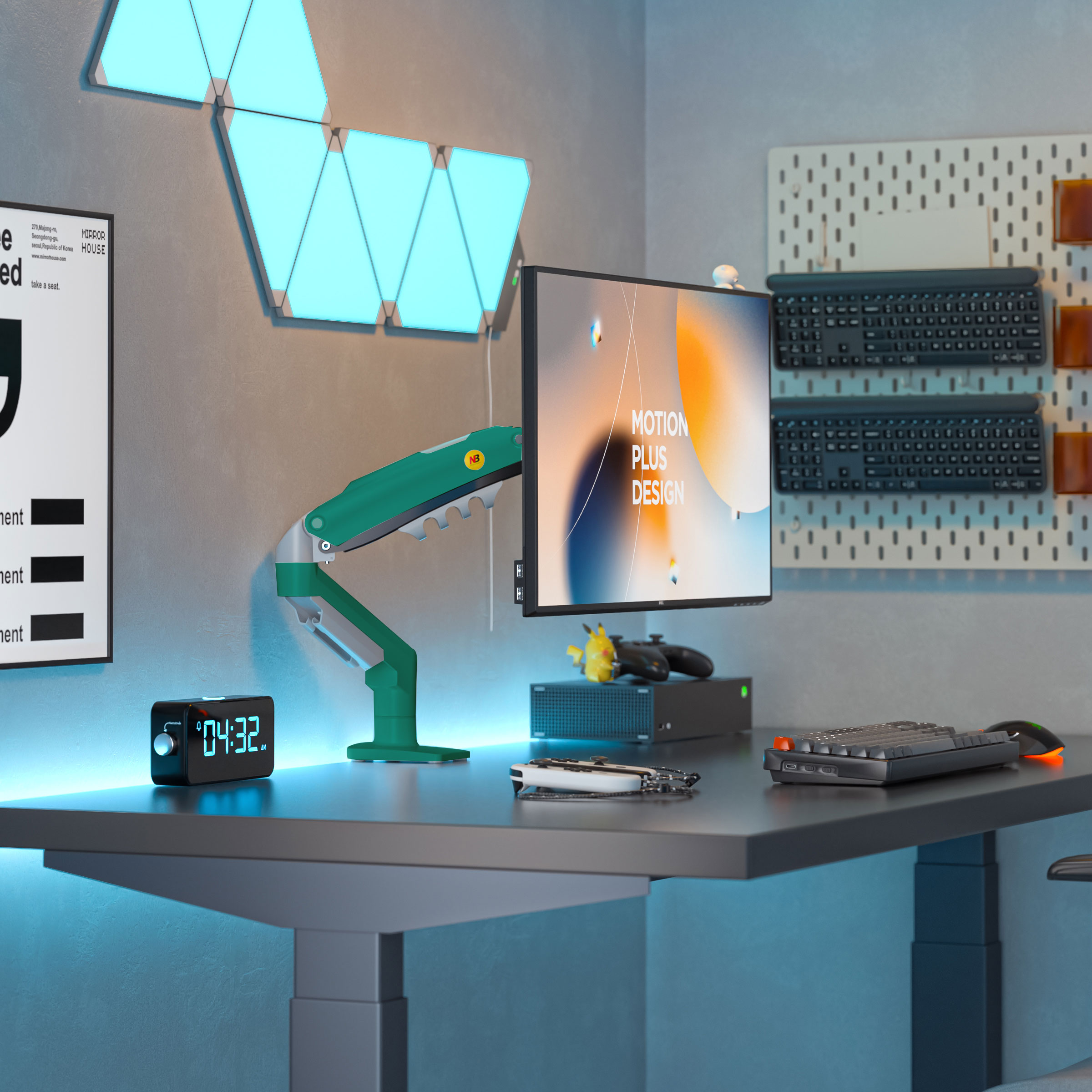 resimler/genel/NB North Bayou F80 Zeytin Yeşili 17-30 Amortisörlü 2-9 kg Monitör Standı