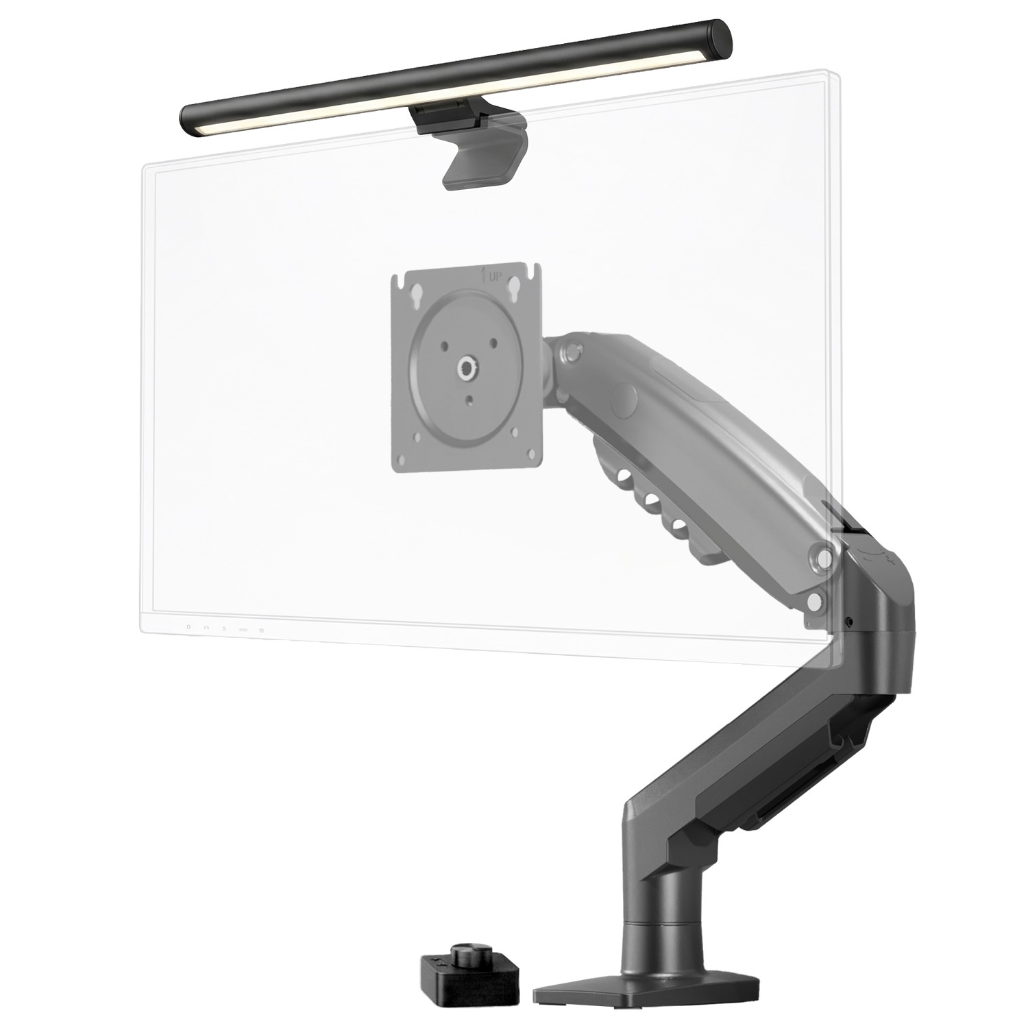 North Bayou Desk Pro Bundle – NB F80 2026 Versiyon Ergonomik Monitör Standı + Ergoflex EF-354 Uzaktan Kumandalı Monitör Işık Çubuğu