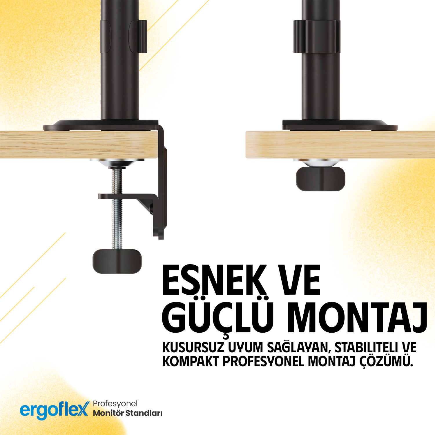 resimler/genel/Ergoflex S10 Siyah 22-40inch Amortisörlü 12 kg Monitör Standı 2026 Versiyon