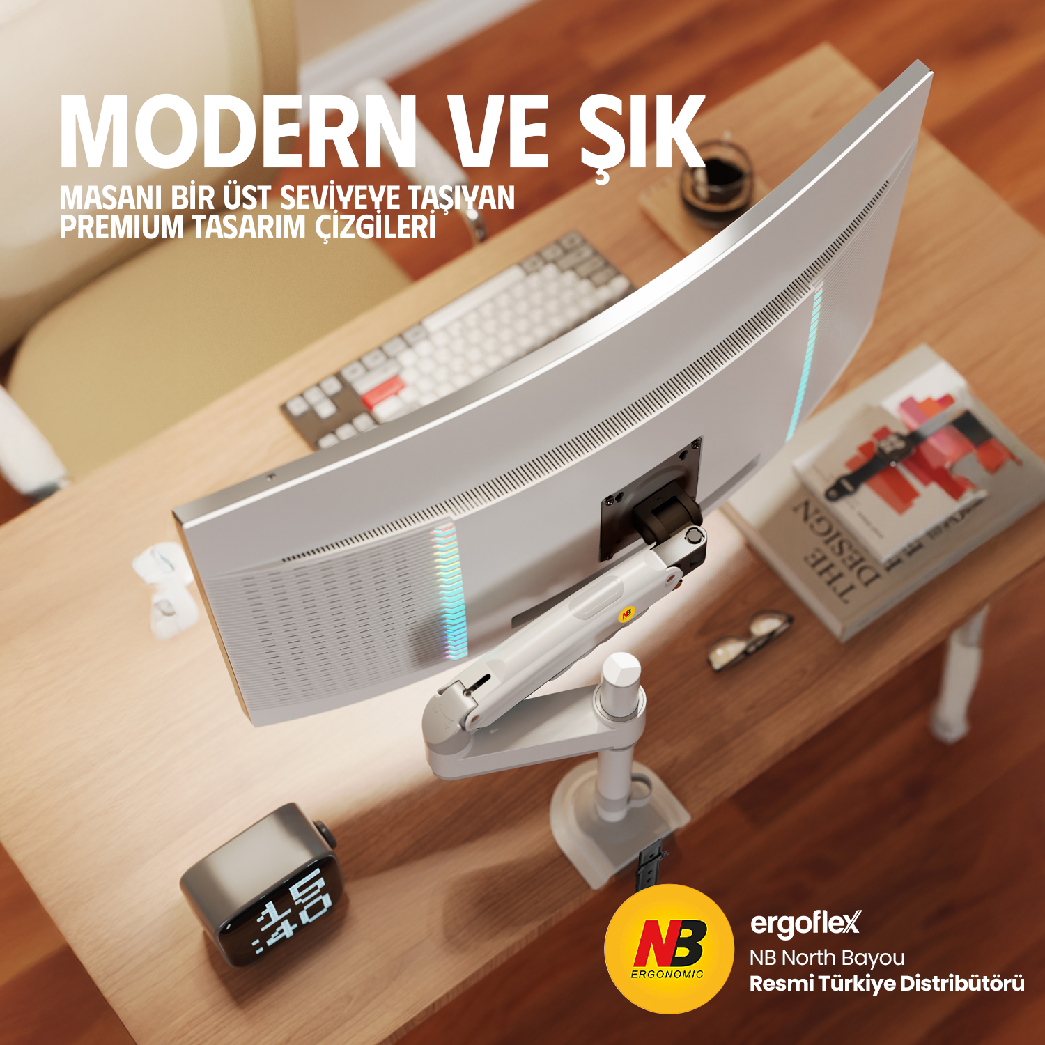 resimler/genel/NB Ergonomic NB H100 Beyaz 17-32 Inch Monitör Standı  2026 Versiyon