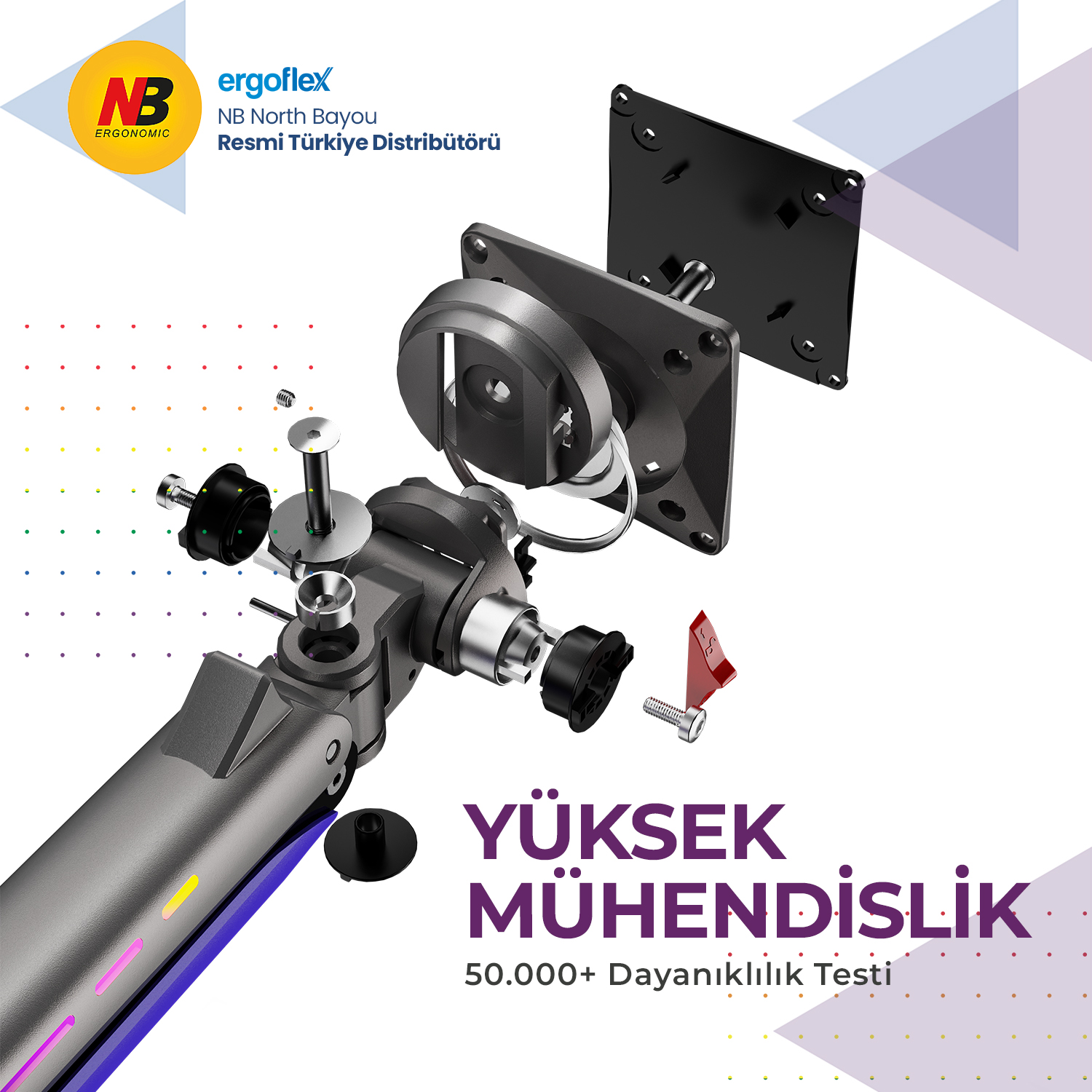 resimler/genel/NB Ergonomic NB G80-Gaming , 32-60inch RGB Aydınlatmalı , Oyuncu Monitör Standı