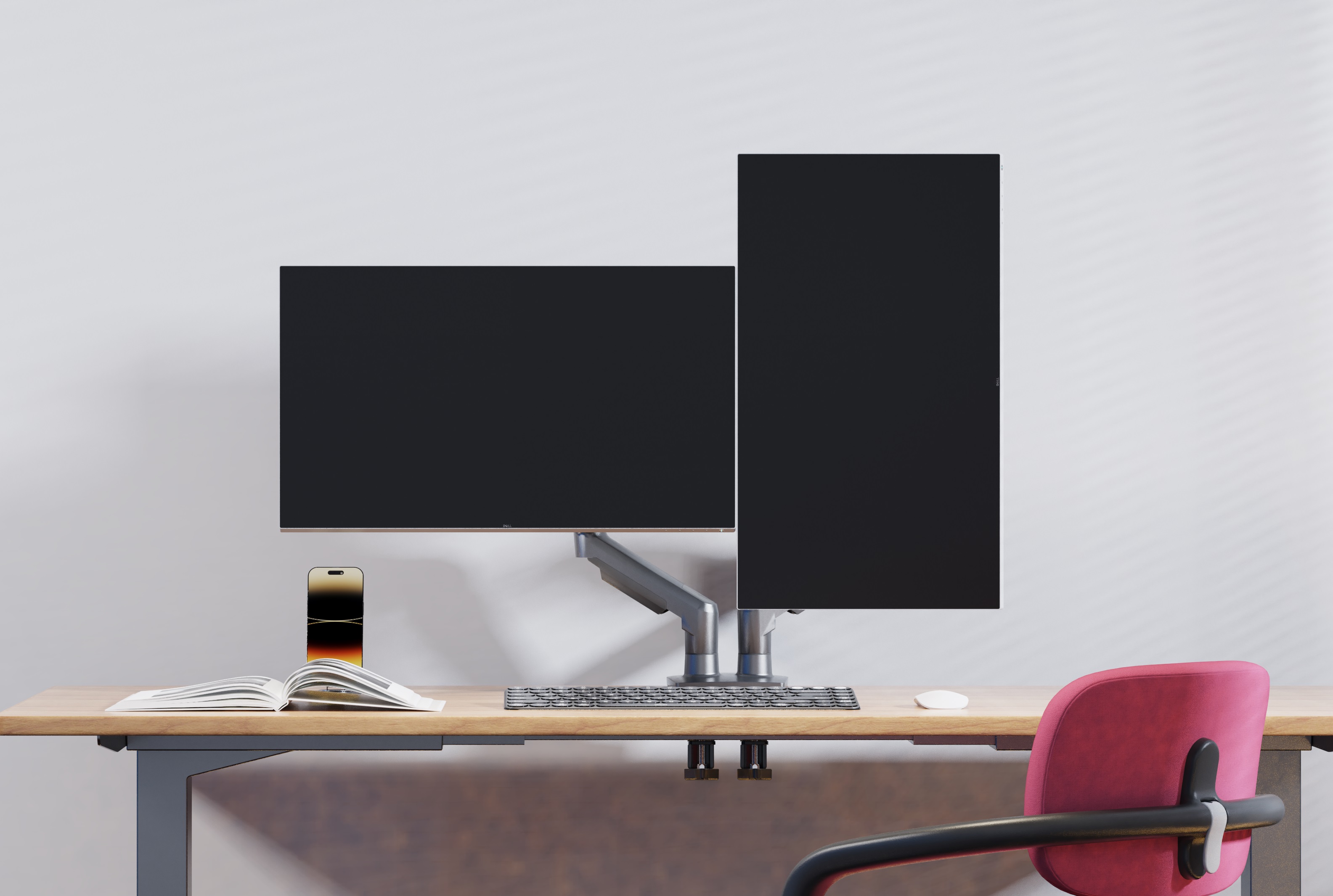 resimler/genel/NB North Bayou NB F160 17-27inch Çift Kol 2-9 kg Amortisörlü Monitör Standı Yeni Versiyon