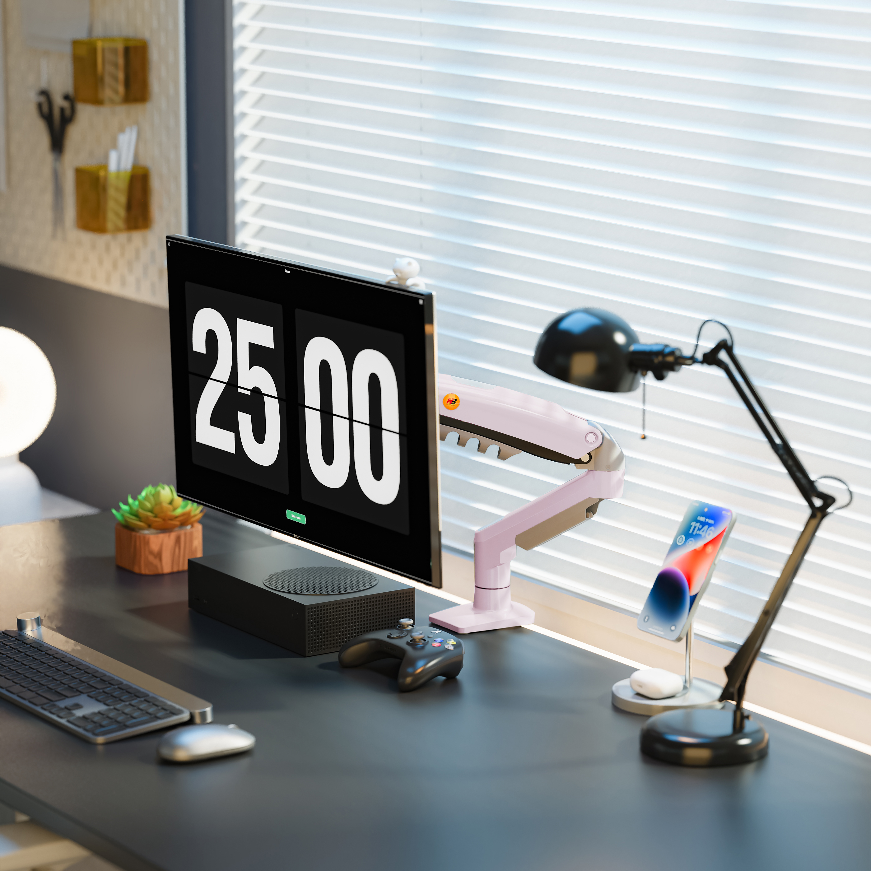 resimler/genel/North Bayou Nb F80 Pembe 17-30 Amortisörlü 2-9 kg Monitör Standı