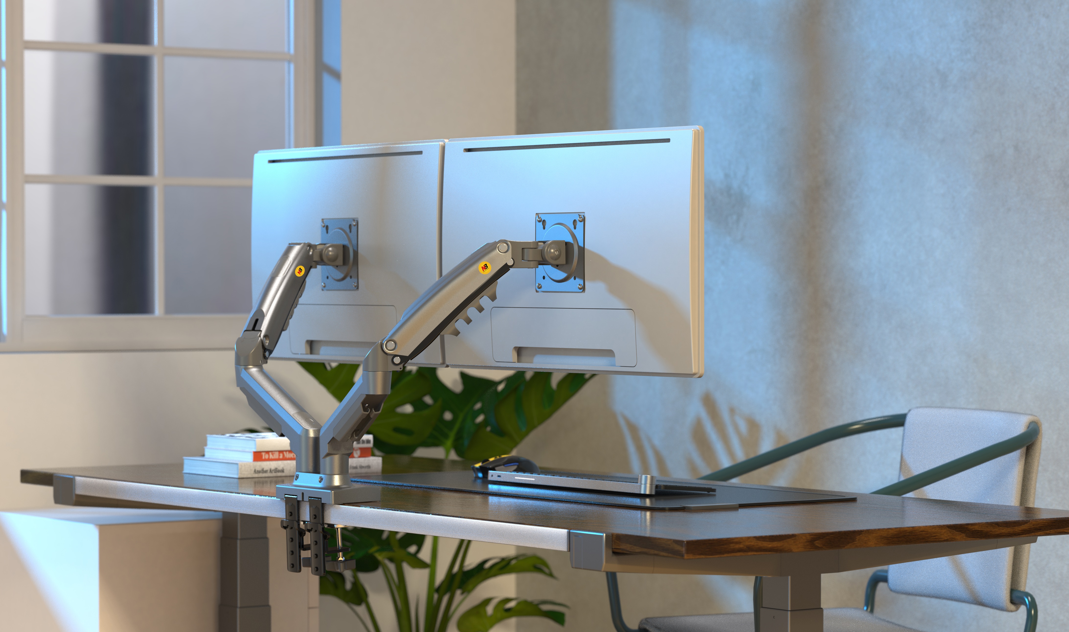 resimler/genel/NB North Bayou NB F160 17-27inch Çift Kol 2-9 kg Amortisörlü Monitör Standı Yeni Versiyon