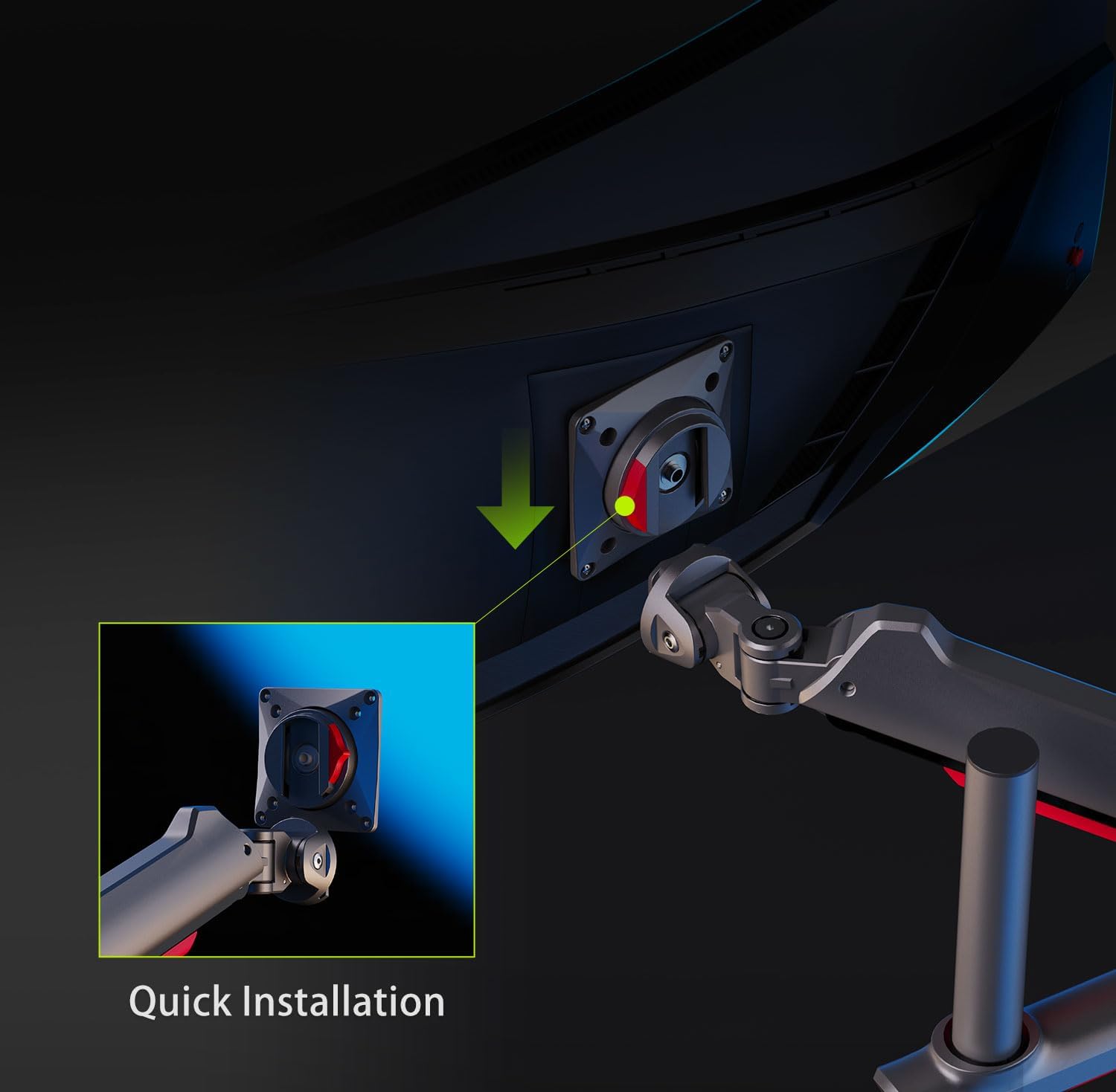 NB North Bayou L70-Gaming RGB Kırmızı, 32-60 inch Profesyonel Oyuncu Monitör Standı