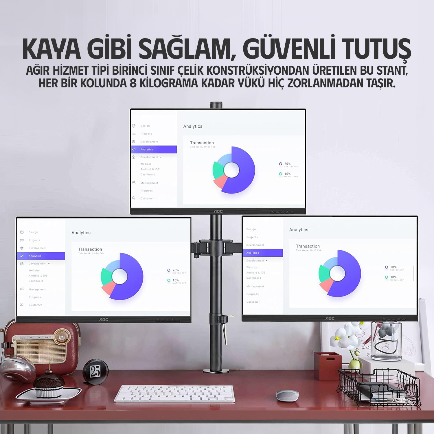 resimler/genel/Ergoflex EF53 13-27inch Üç Kol Asansörlü 2-8 kg Monitör Standı