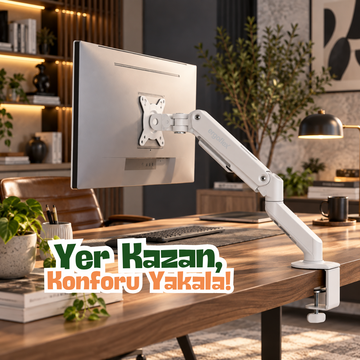 resimler/genel/Ergoflex EF X8 Beyaz 17-32inch Uyumlu Amortisörlü 2-9 kg Monitör Standı 2026 Versiyon