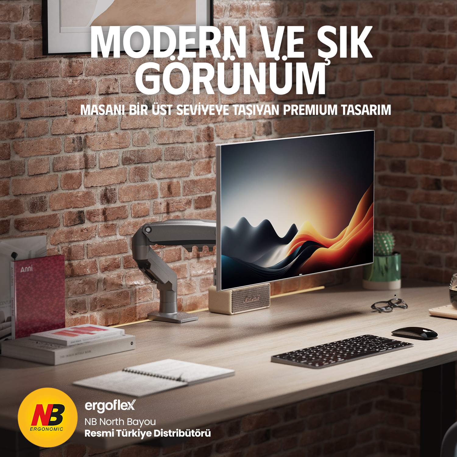 resimler/genel/NB Ergonomic NB F80 Dark Gri 17-32inch Amortisörlü 2-9 kg Monitör Standı 2026 Versiyon