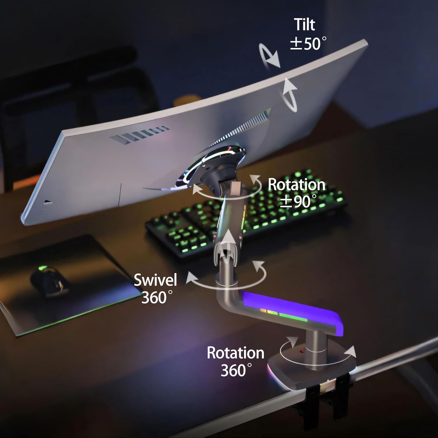 resimler/genel/NB North Bayou G60-Gaming , 32-60inch RGB Aydınlatmalı , Oyuncu Monitör Standı