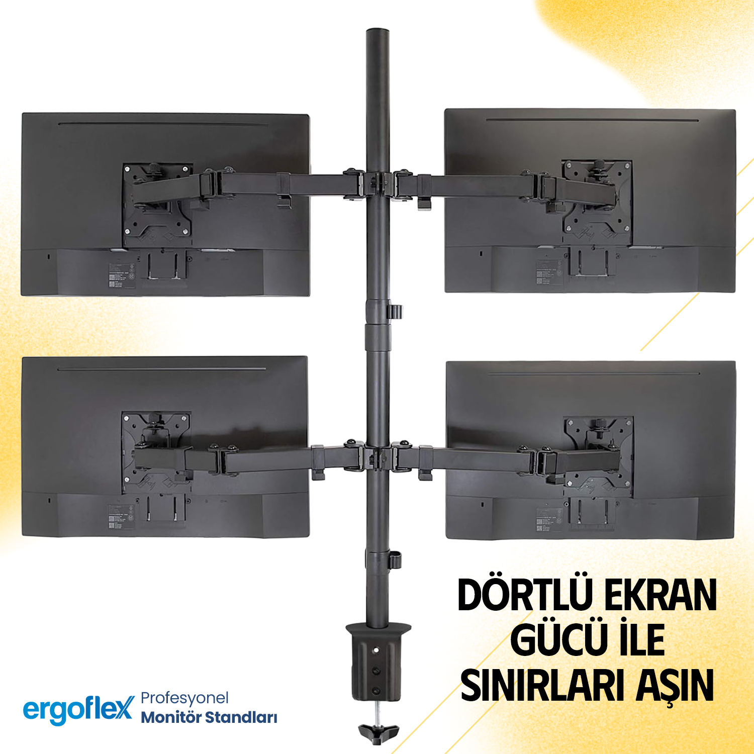 resimler/genel/Ergoflex EF54 13-27inch Dört Kol Asansörlü  2-8 kg Monitör Standı 