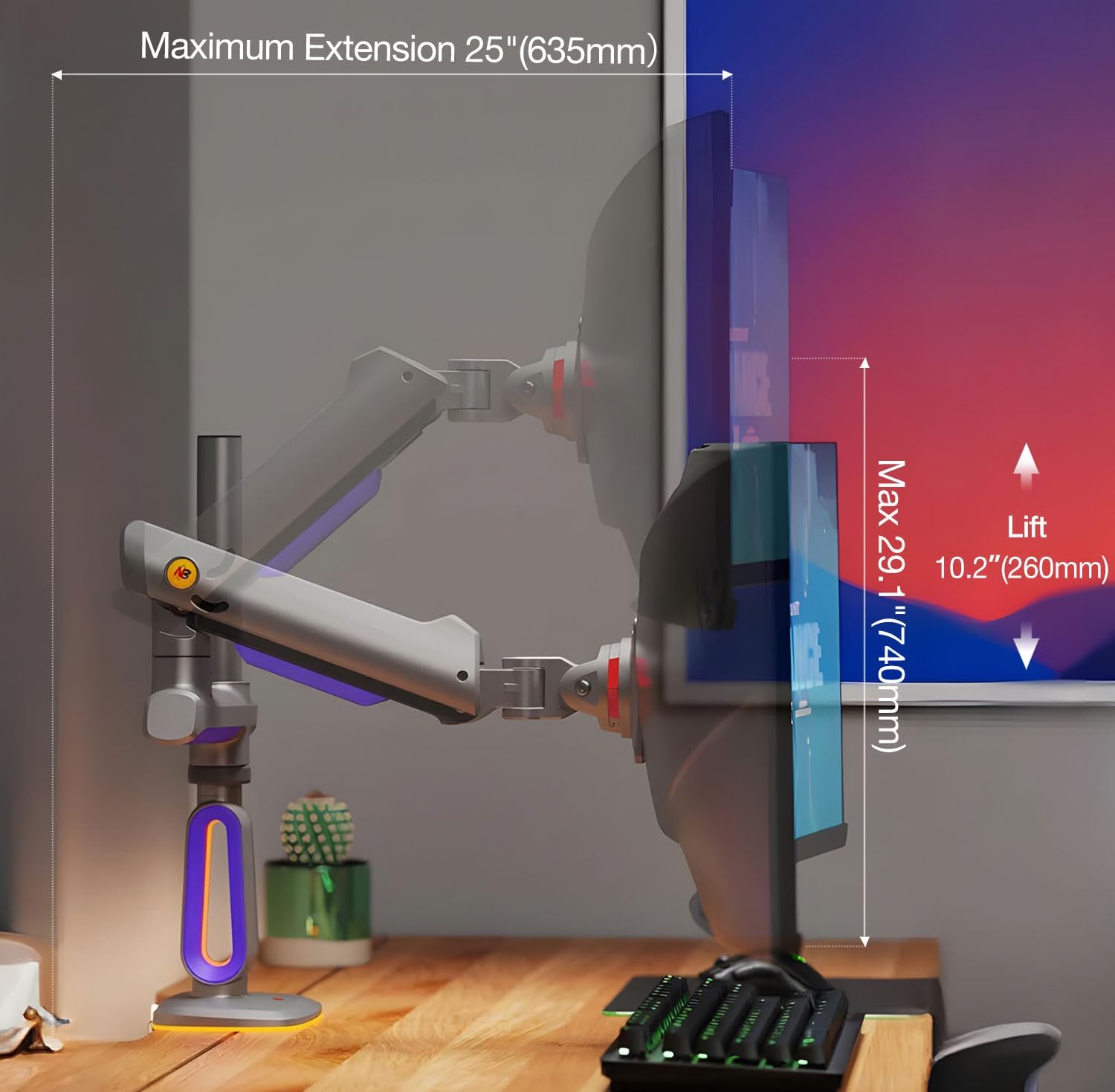 resimler/genel/NB North Bayou G80-Gaming , 32-60inch RGB Aydınlatmalı , Oyuncu Monitör Standı