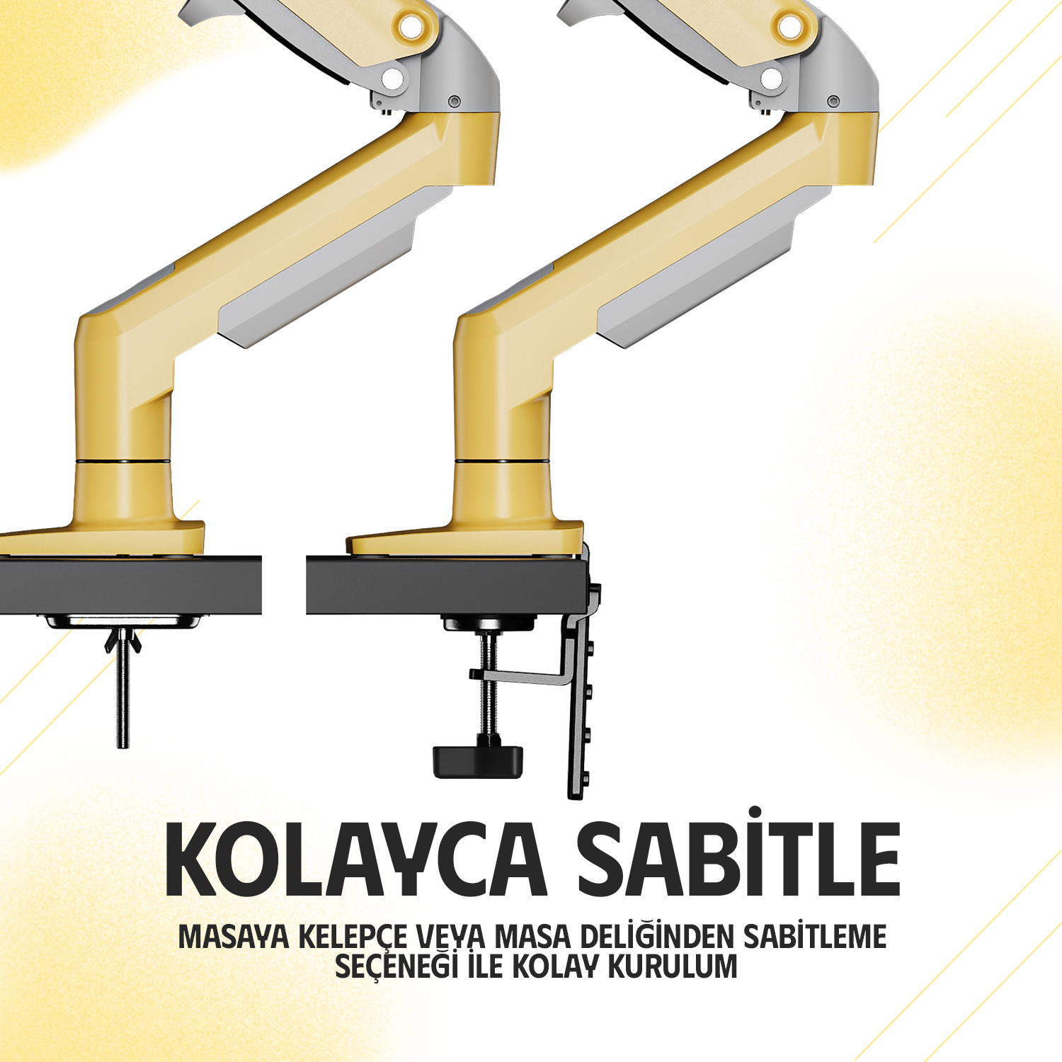 resimler/genel/NB Ergonomic NB F80 17-30inch Amortisörlü 2-9 kg Monitör Standı Lav Sarısı