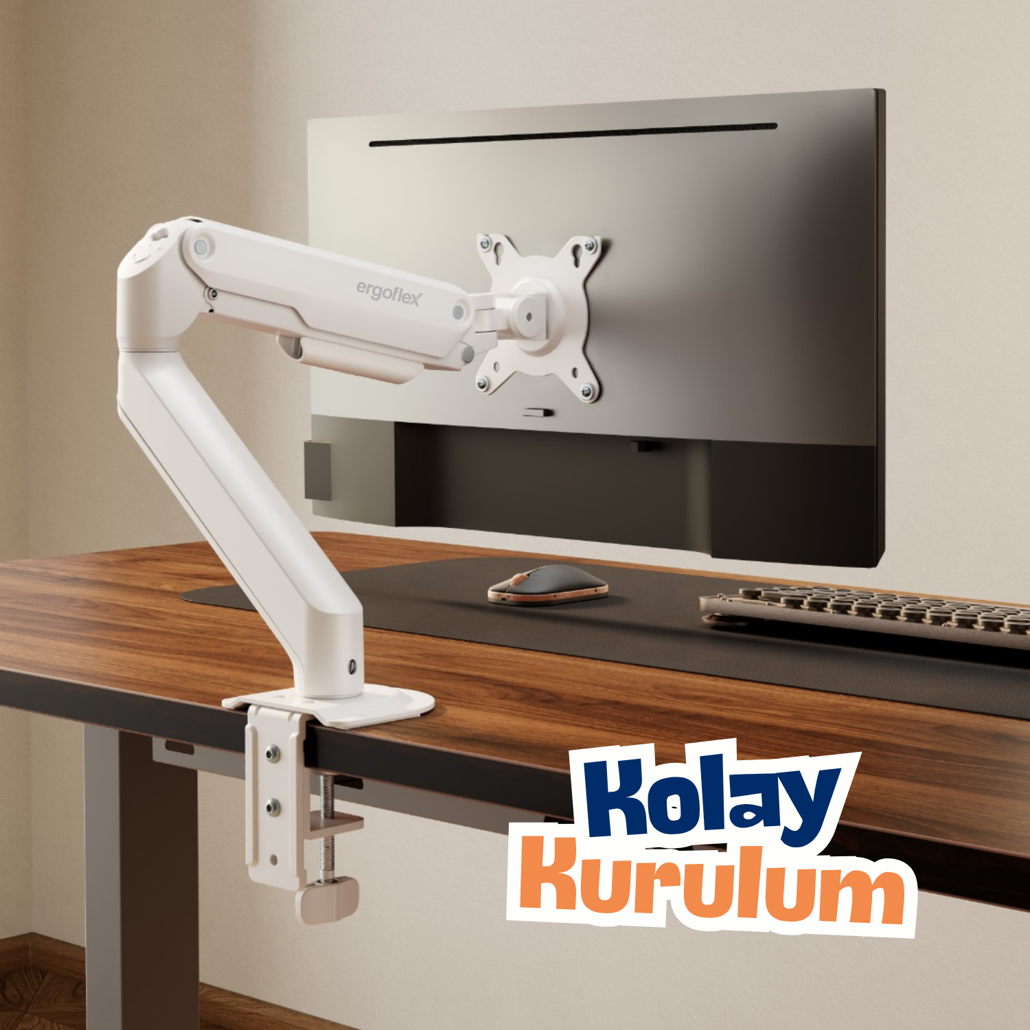 resimler/genel/Ergoflex EF X8 Beyaz 17-32inch Uyumlu Amortisörlü 2-9 kg Monitör Standı 2026 Versiyon