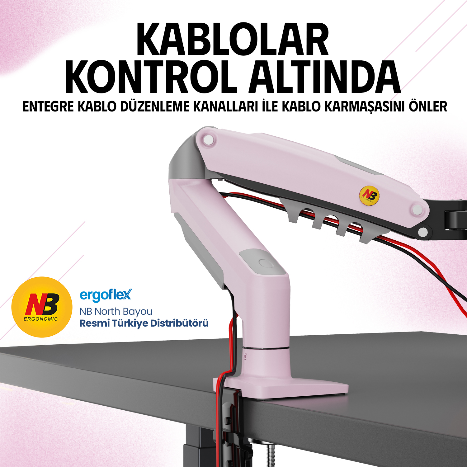 resimler/genel/NB Ergonomic NB F80 17-30inch Amortisörlü 2-9 kg Monitör Standı Pembe