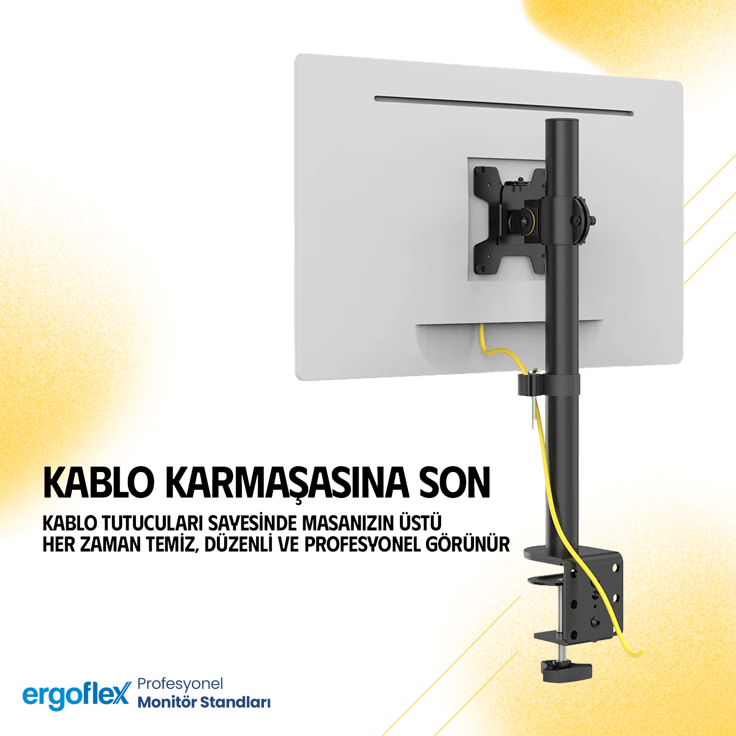 resimler/genel/Ergoflex EF61 13-27inch Tek Kol Asansörlü 2-8 kg Monitör Standı