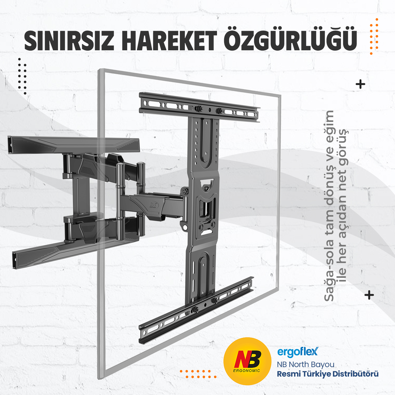 resimler/genel/NB Ergonomic NB P6 LCD LED 40–80inch Ultra Ince Hareketli Tv Askı Aparatı