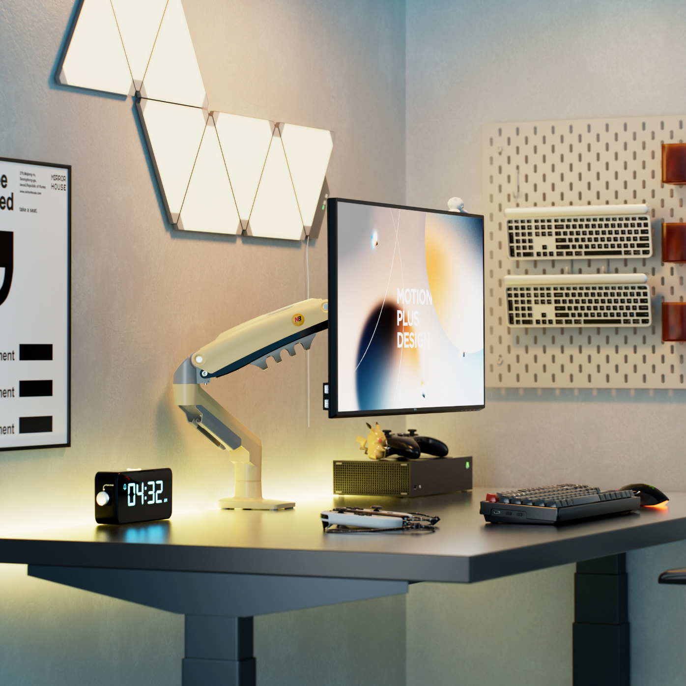 resimler/genel/North Bayou Nb F80 Lav Sarısı 17-30 Amortisörlü 2-9 kg Monitör Standı