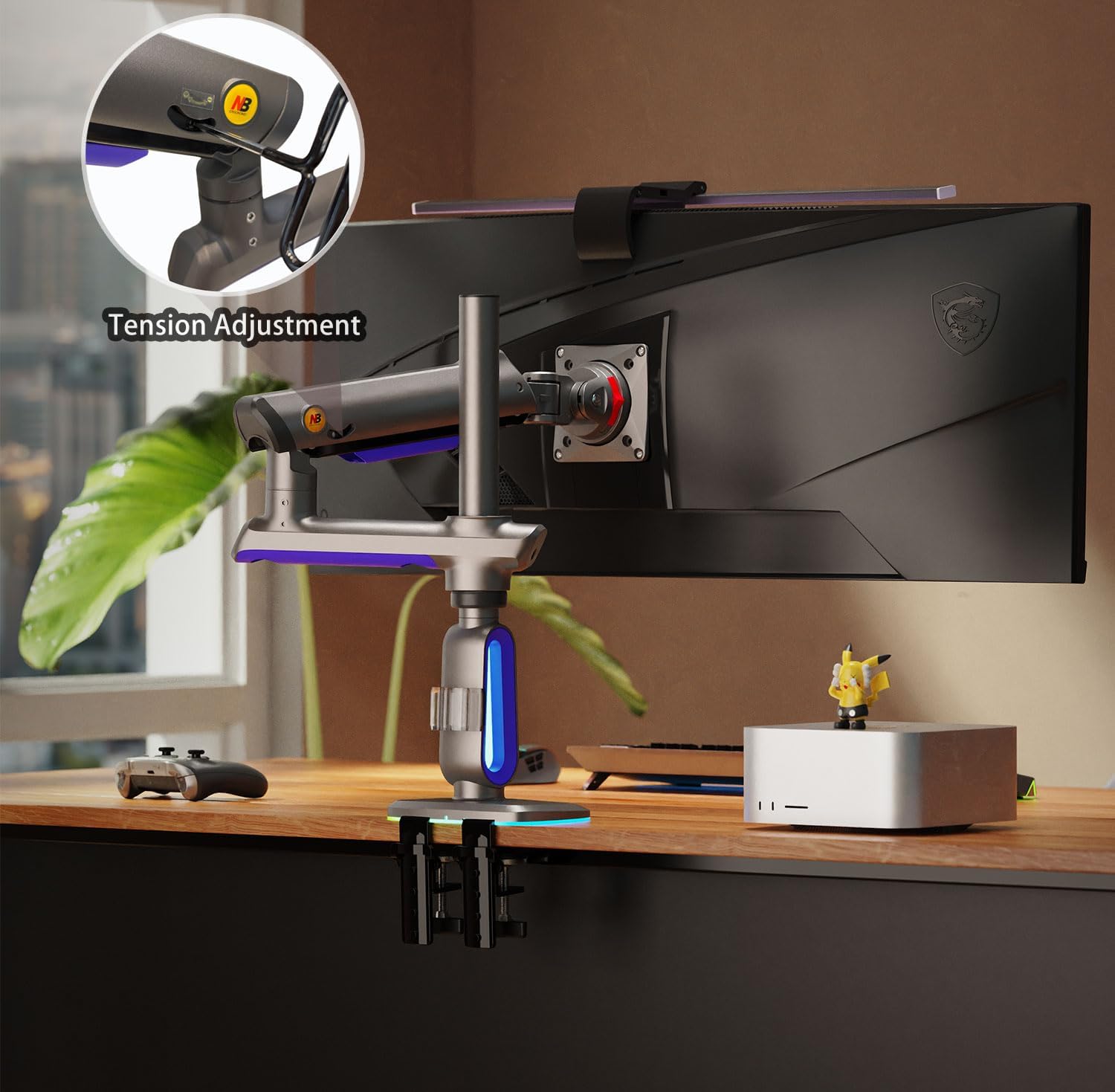 NB North Bayou G80-Gaming , 32-60inch RGB Aydınlatmalı , Oyuncu Monitör Standı