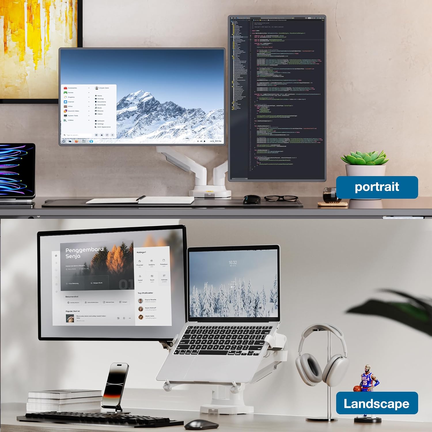 Nb North Bayou Nb F160-FP Laptop & Monitör Standı Beyaz