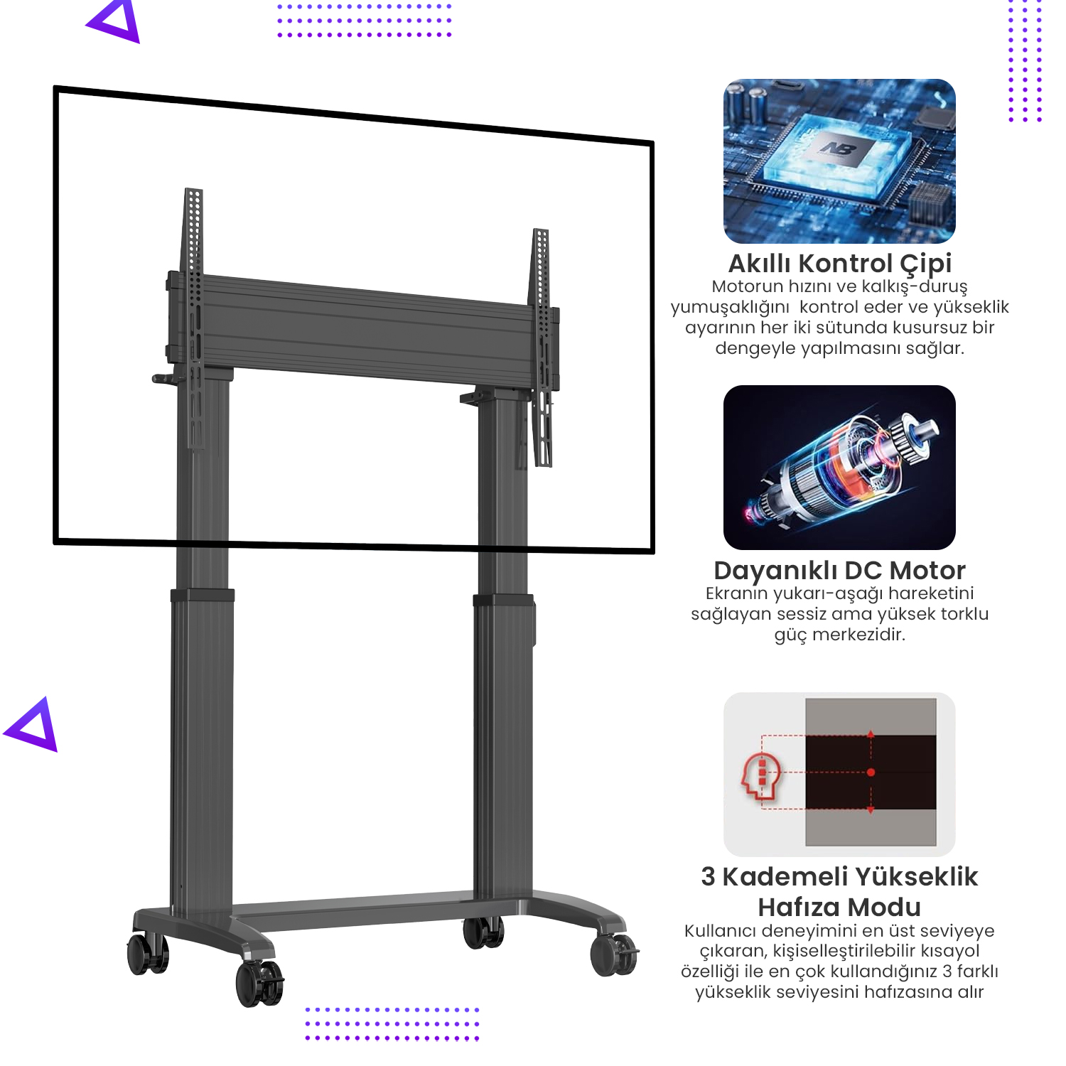 resimler/genel/NB Ergonomic NB GF100 Motorlu Profosyonel TV Standı