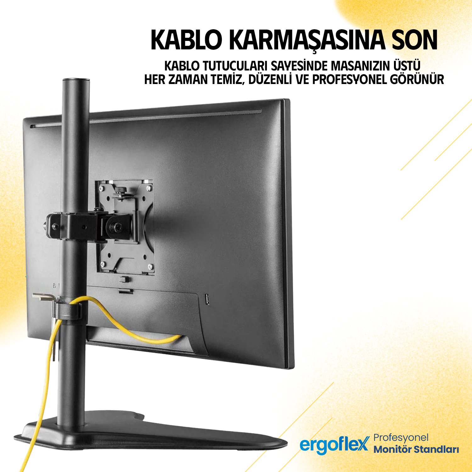 resimler/genel/Ergoflex EF71 13-27inch Tek Kol Asansörlü 2-8 kg Masaüstü Monitör Standı