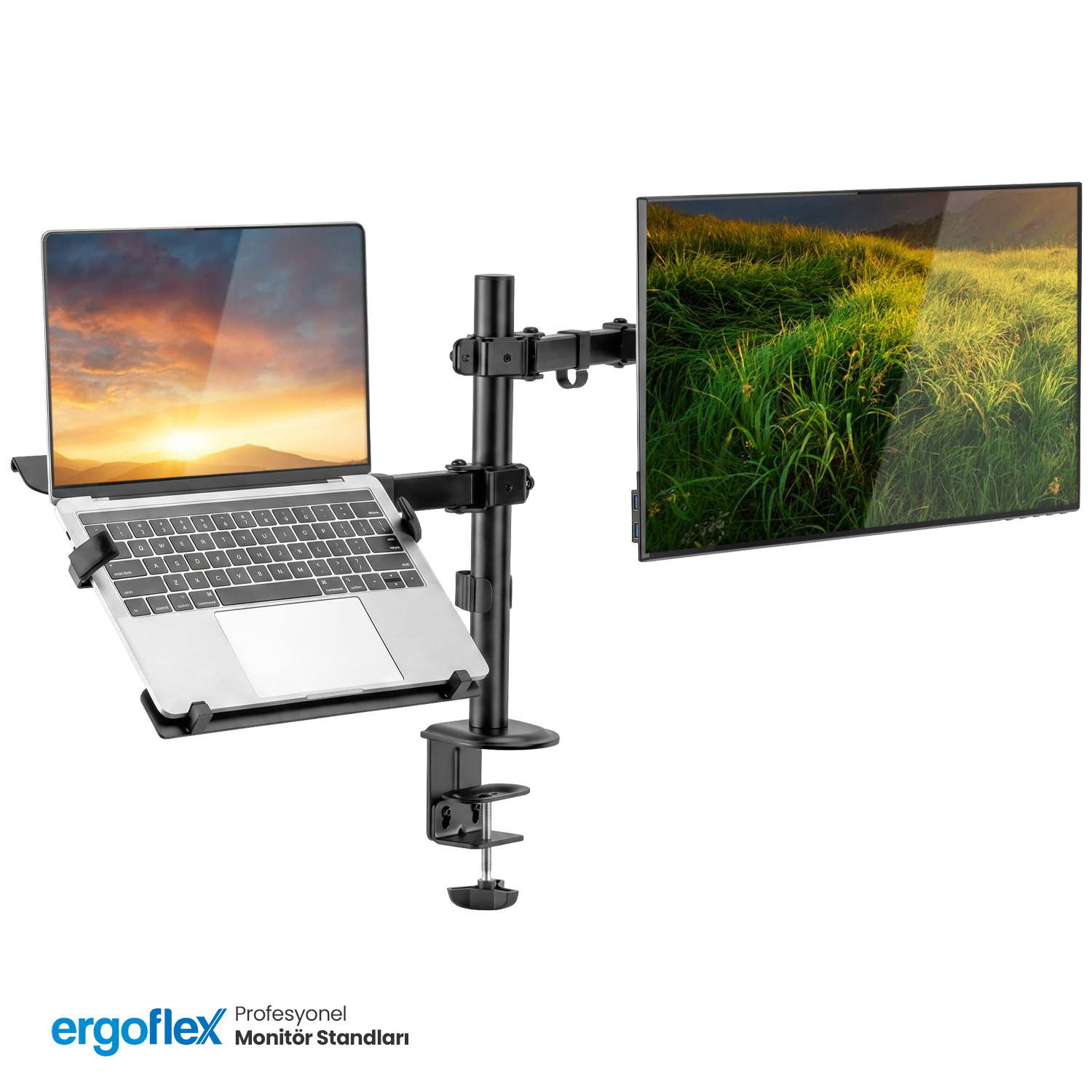 Ergoflex EF A74L 17-32 inch Monitör Tutucu ve 12-17 inch Laptop Standı