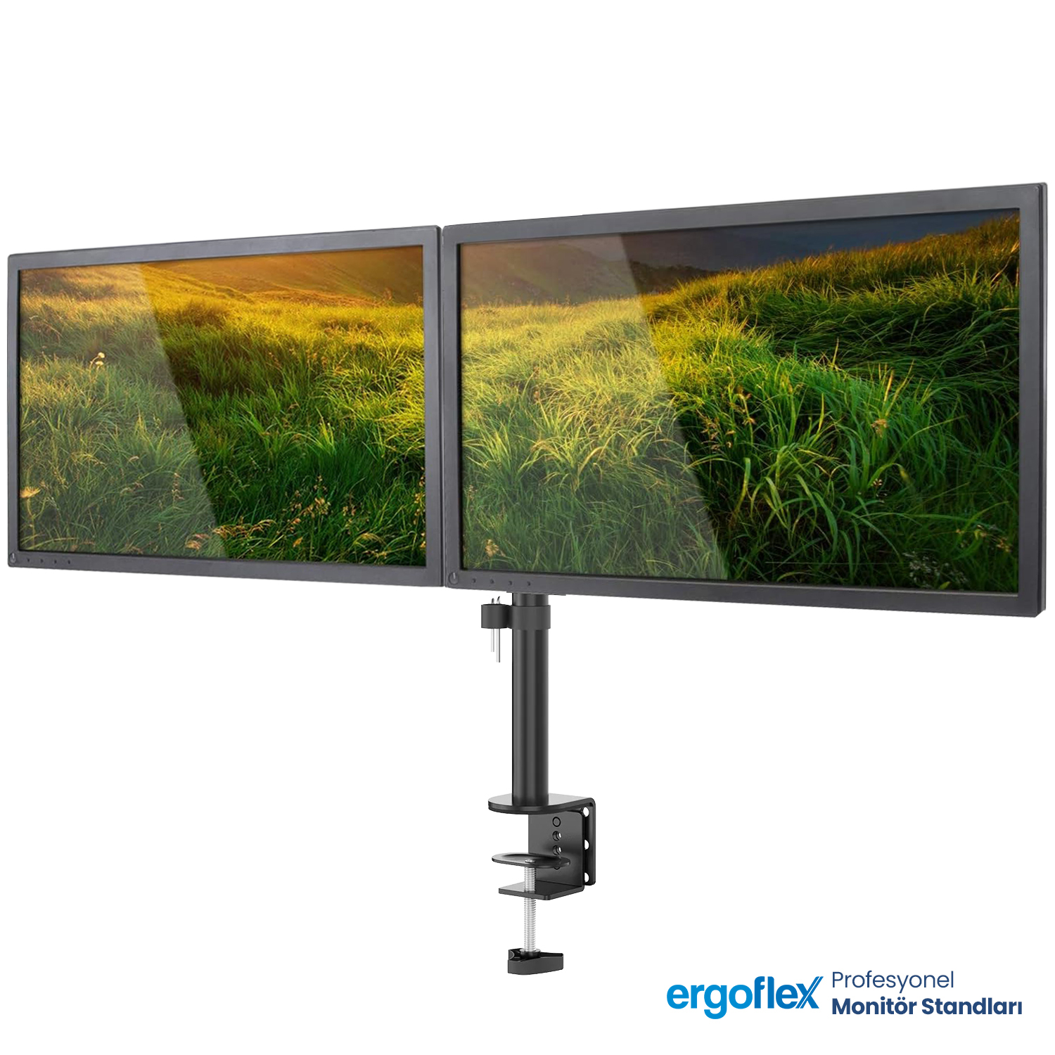 Ergoflex EF52 13-27inch Çift Kol Asansörlü 2-8 kg Monitör Standı