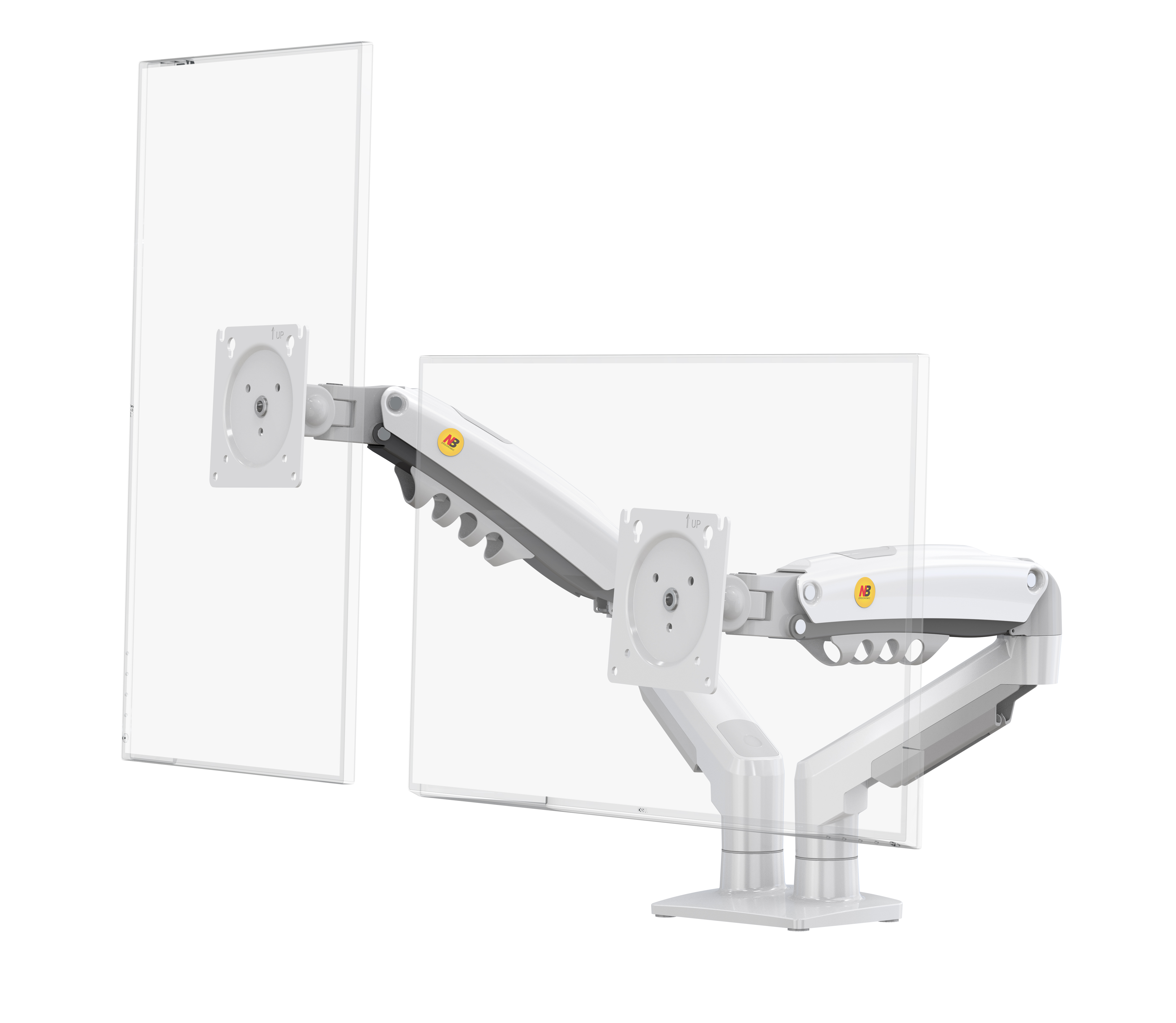 NB North Bayou F160 Beyaz 17-27 Cift Kol 2-9 kg Amortisorlu Monitor Standı